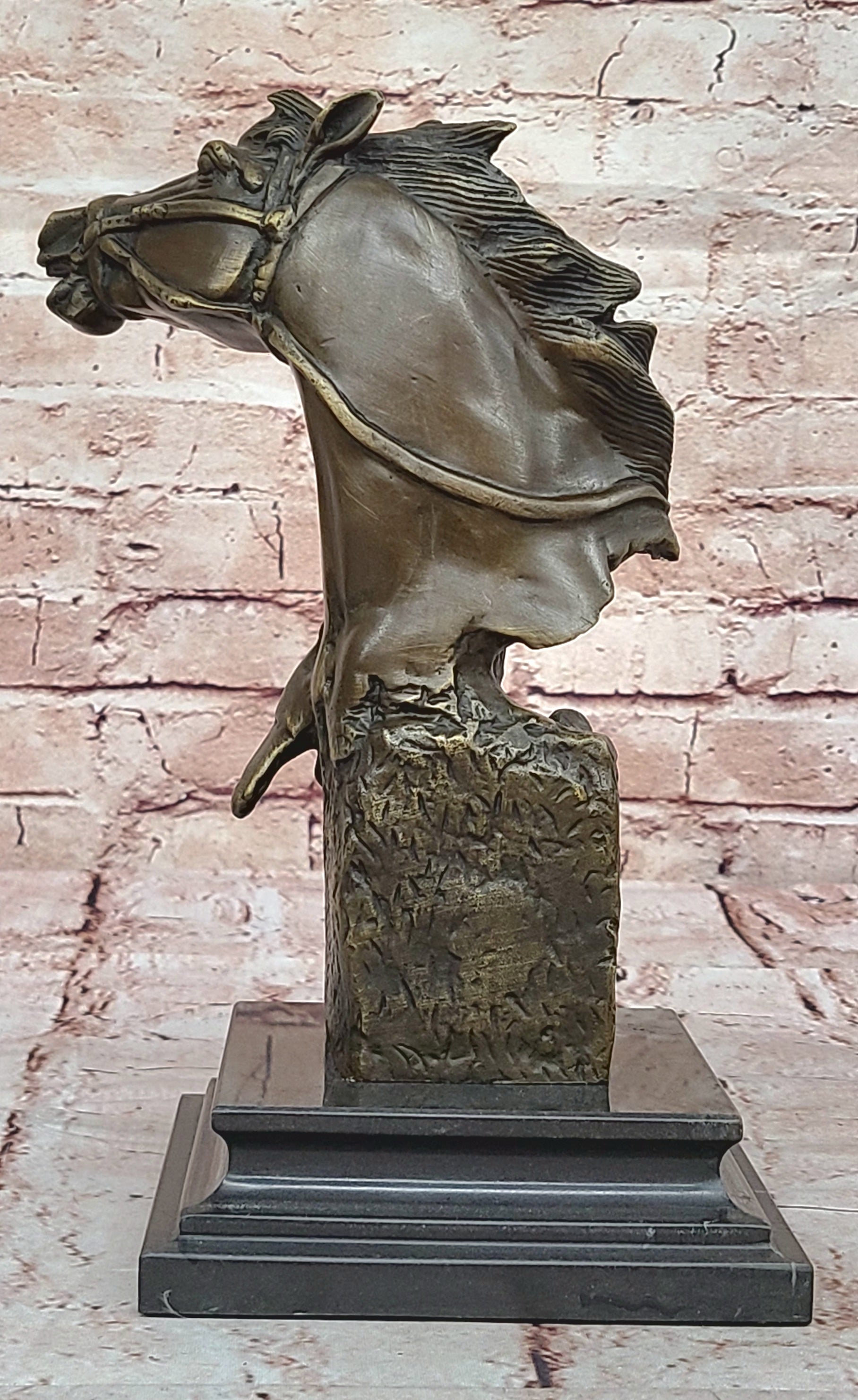 Original Milo Gorgeous Bust Horse Head Bronze Figure Sculpture Art Figurine