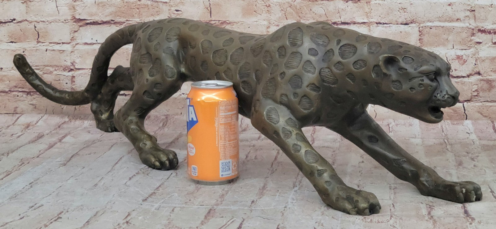 Art Deco Hot Cast Wildlife animal Puma Cheetah Bronze Sculpture Figurine Figure