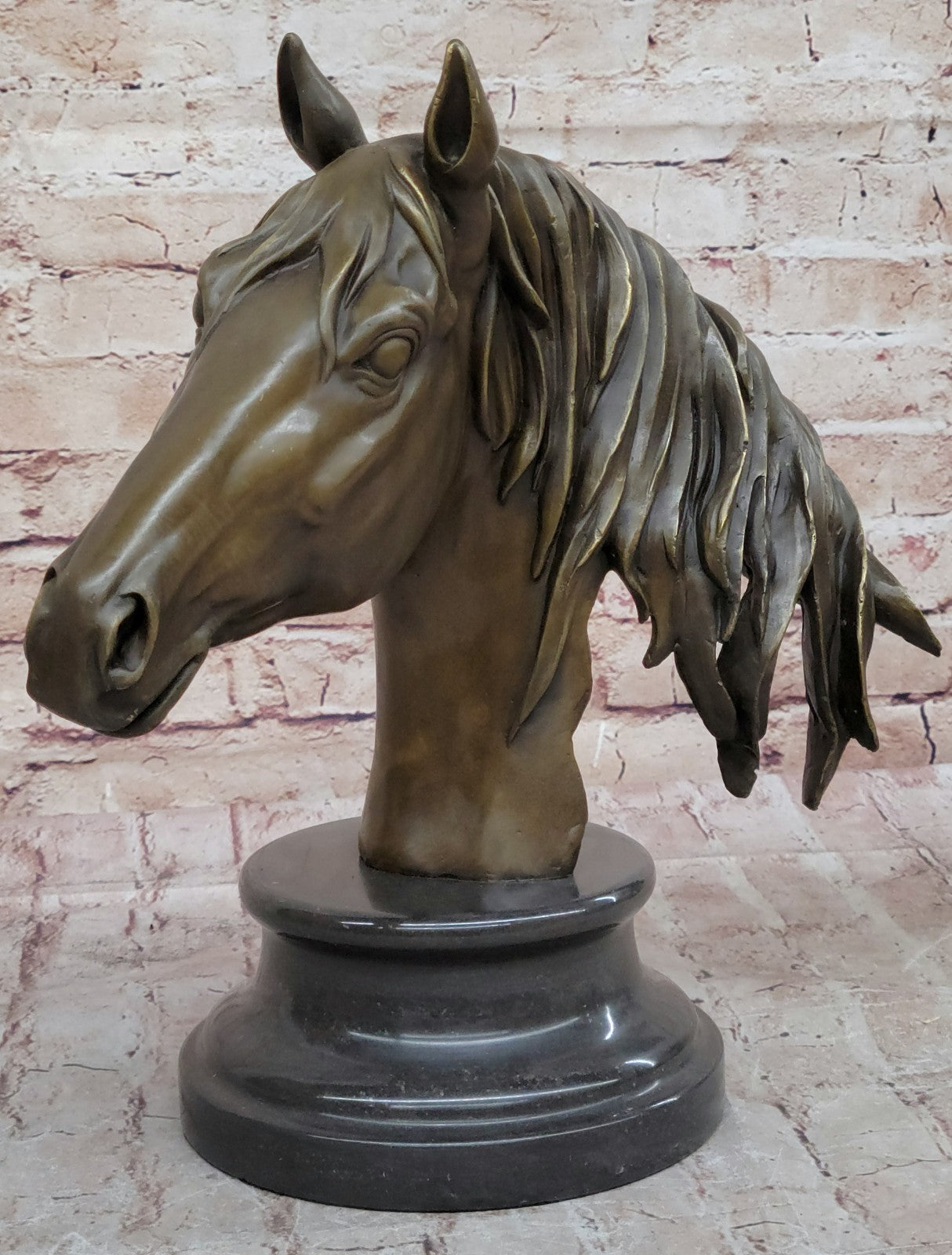 Milo`s Masterpiece: Captivating Bronze Horse Bust Sculpture - Fine Art Collectible