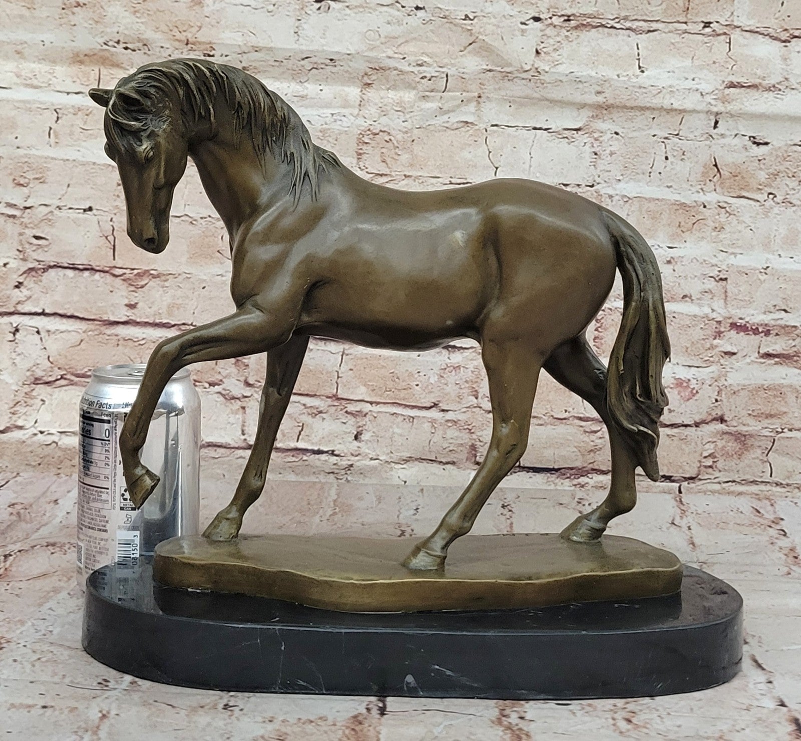 Western Bronze marble Art statue Race horse race Deco Sculpture Stallion Figure