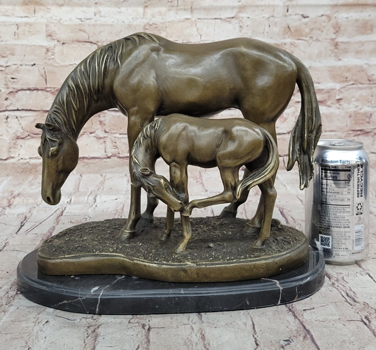 Art Deco Hand Made Two Horses Bronze Museum Quality Artwork Figurine Figure Sale