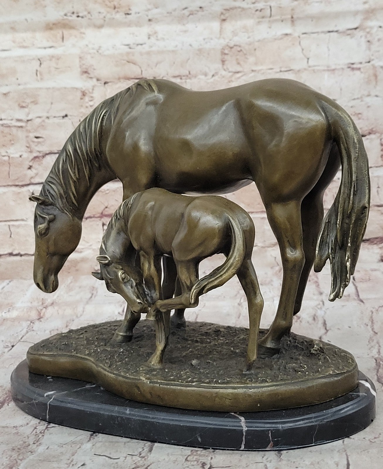 Art Deco Hand Made Two Horses Bronze Museum Quality Artwork Figurine Figure Sale