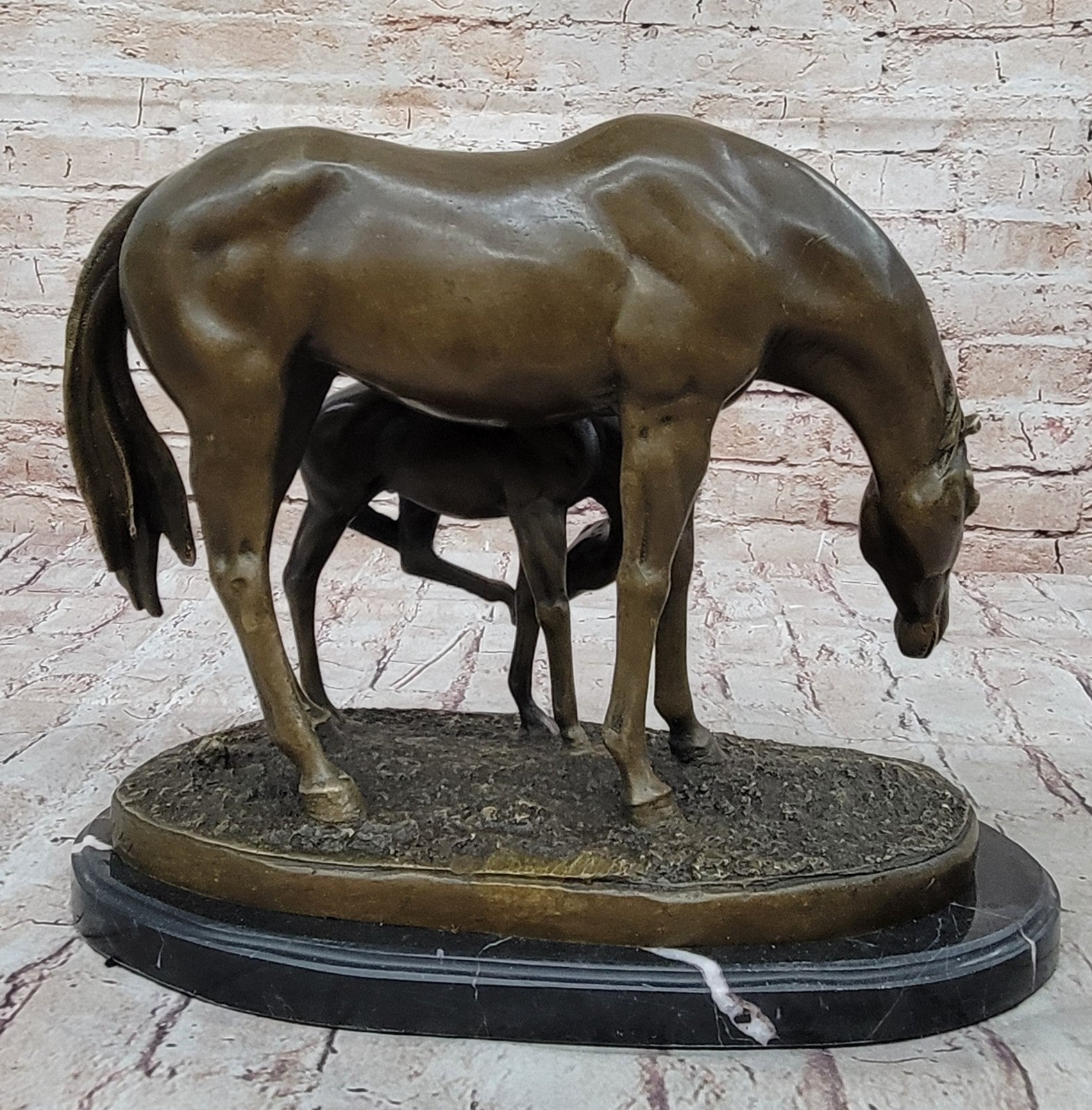 Art Deco Hand Made Two Horses Bronze Museum Quality Artwork Figurine Figure Sale