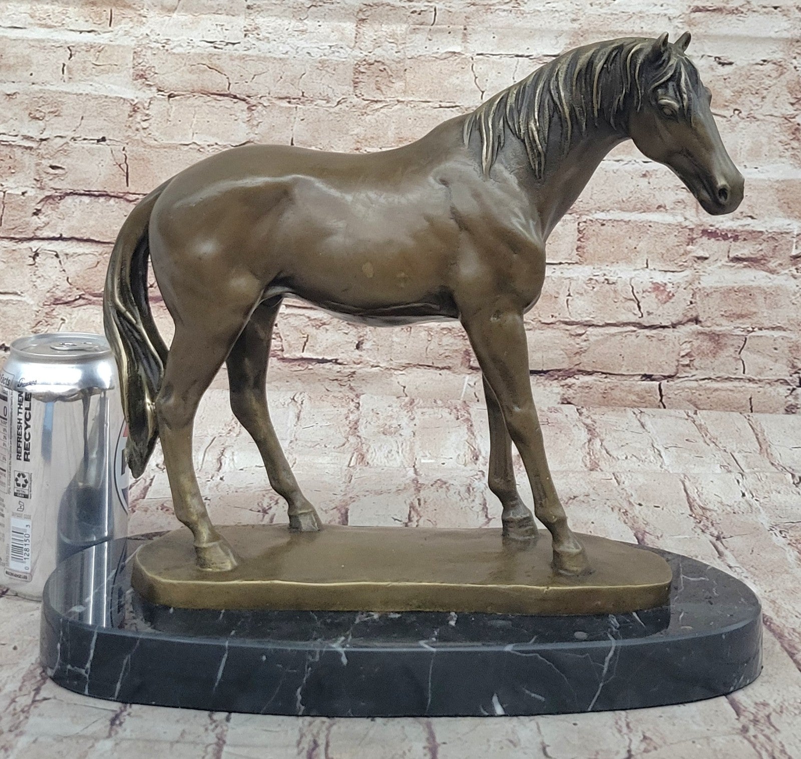 Large 13 Lbs Mene Racing Horse Stallion Bronze SCulpture Hot Cast Figure Decor