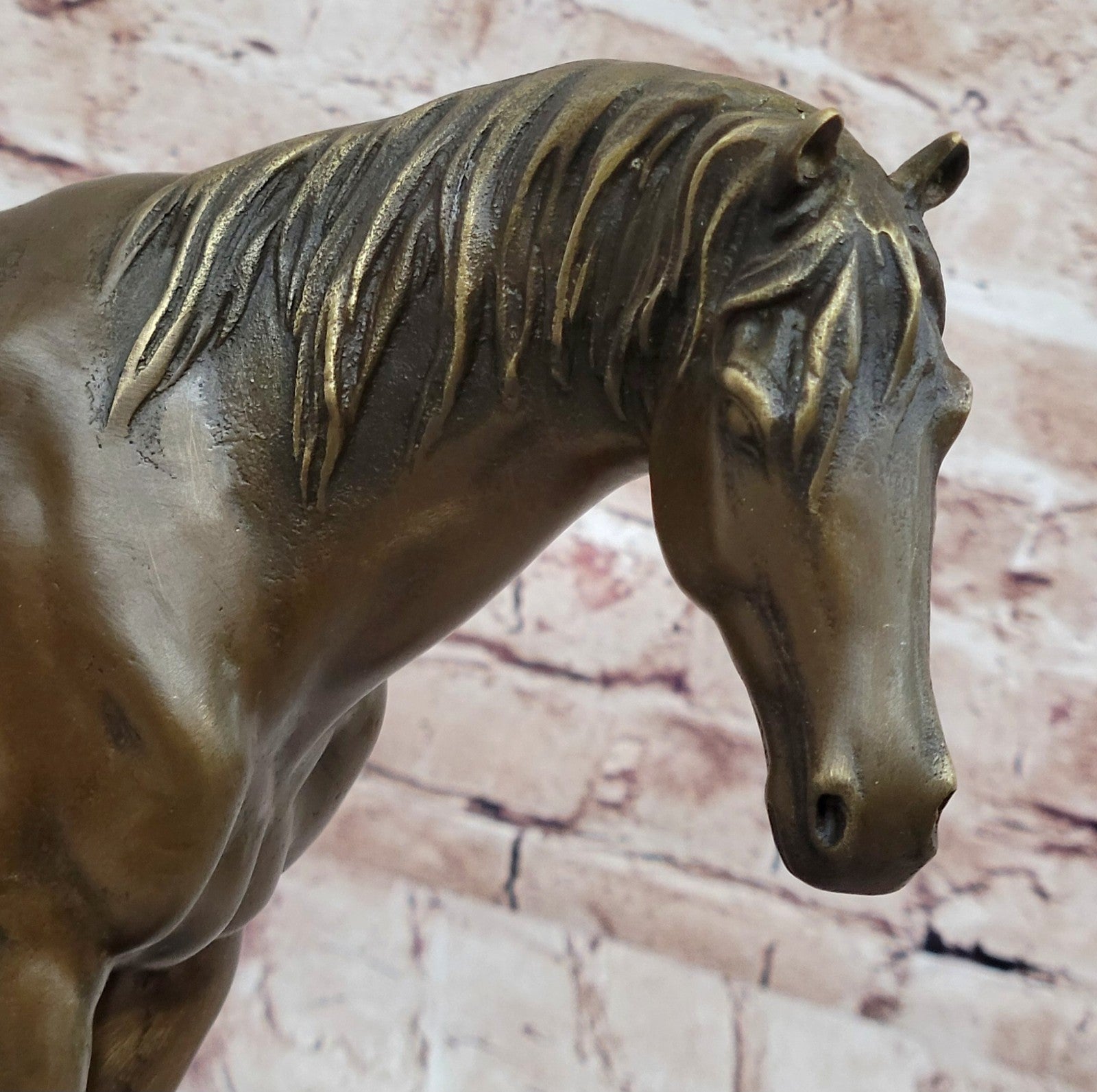 Large 13 Lbs Mene Racing Horse Stallion Bronze SCulpture Hot Cast Figure Decor