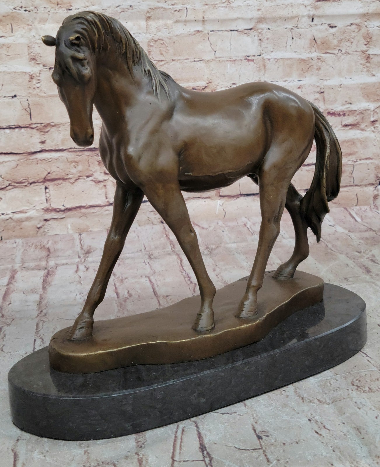 Abstract Horse Bust Bronze Statue Sculpture Modern Art Original Equestrian Deco