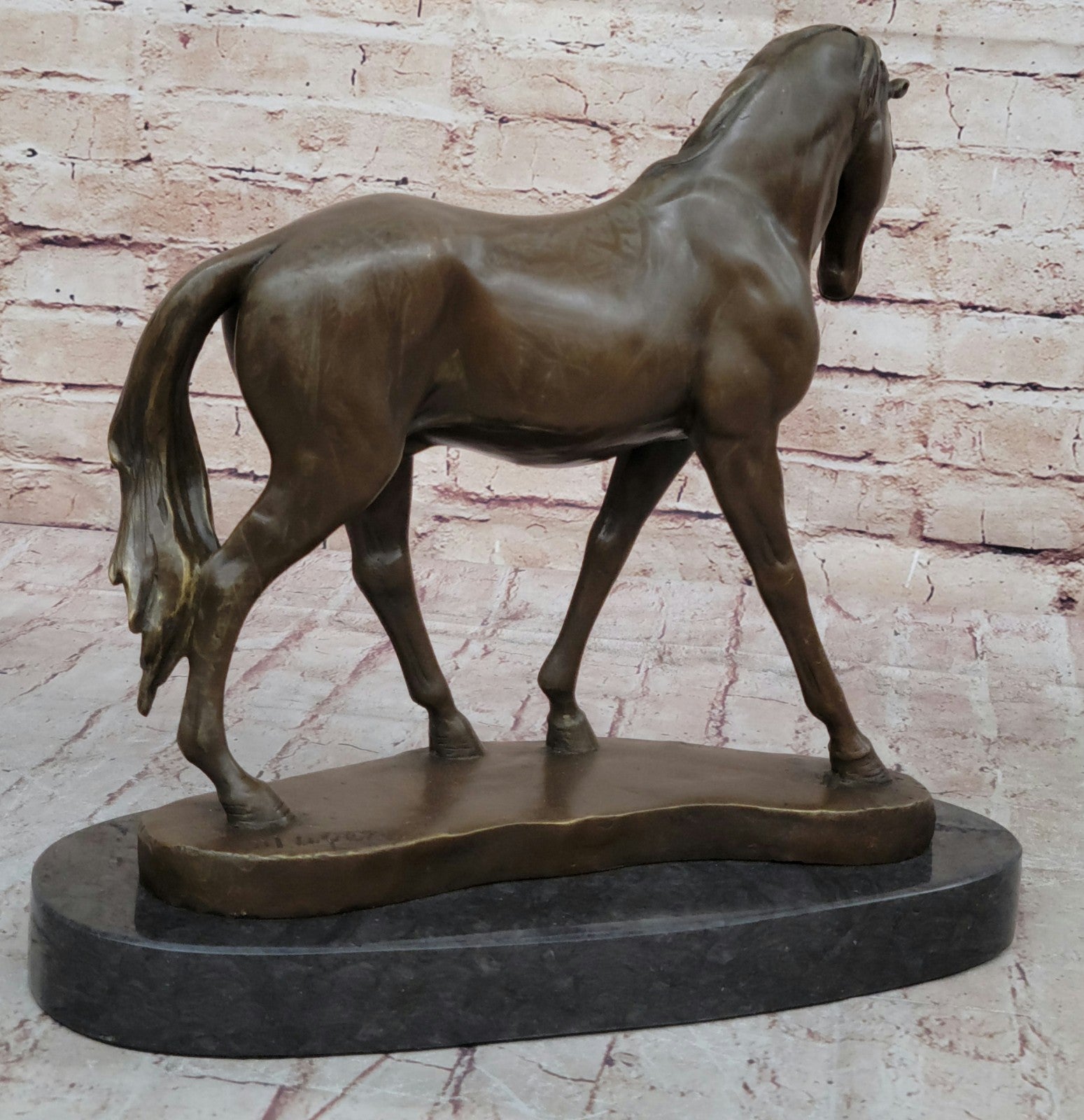 Abstract Horse Bust Bronze Statue Sculpture Modern Art Original Equestrian Deco