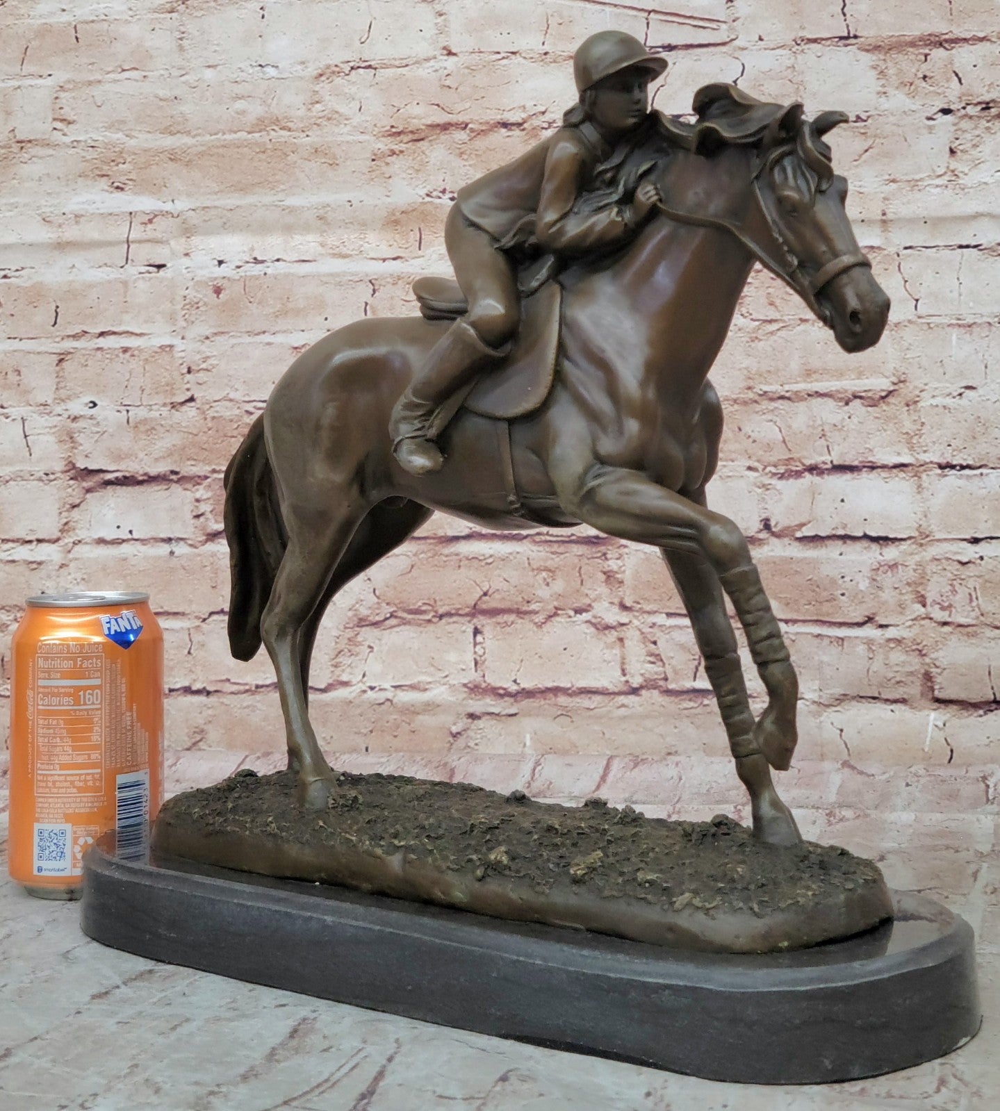 Jockey on Racehorse After the Race signed Mene Hot Cast Artwork Decor Figurine