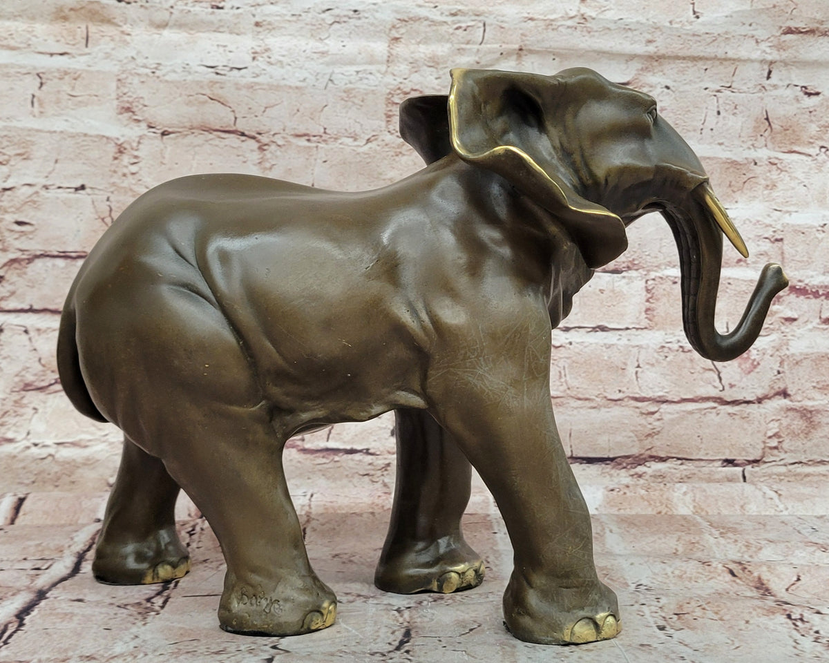 Art Deco Wildlife Elephant by Barye Bronze Hot Cast Art
