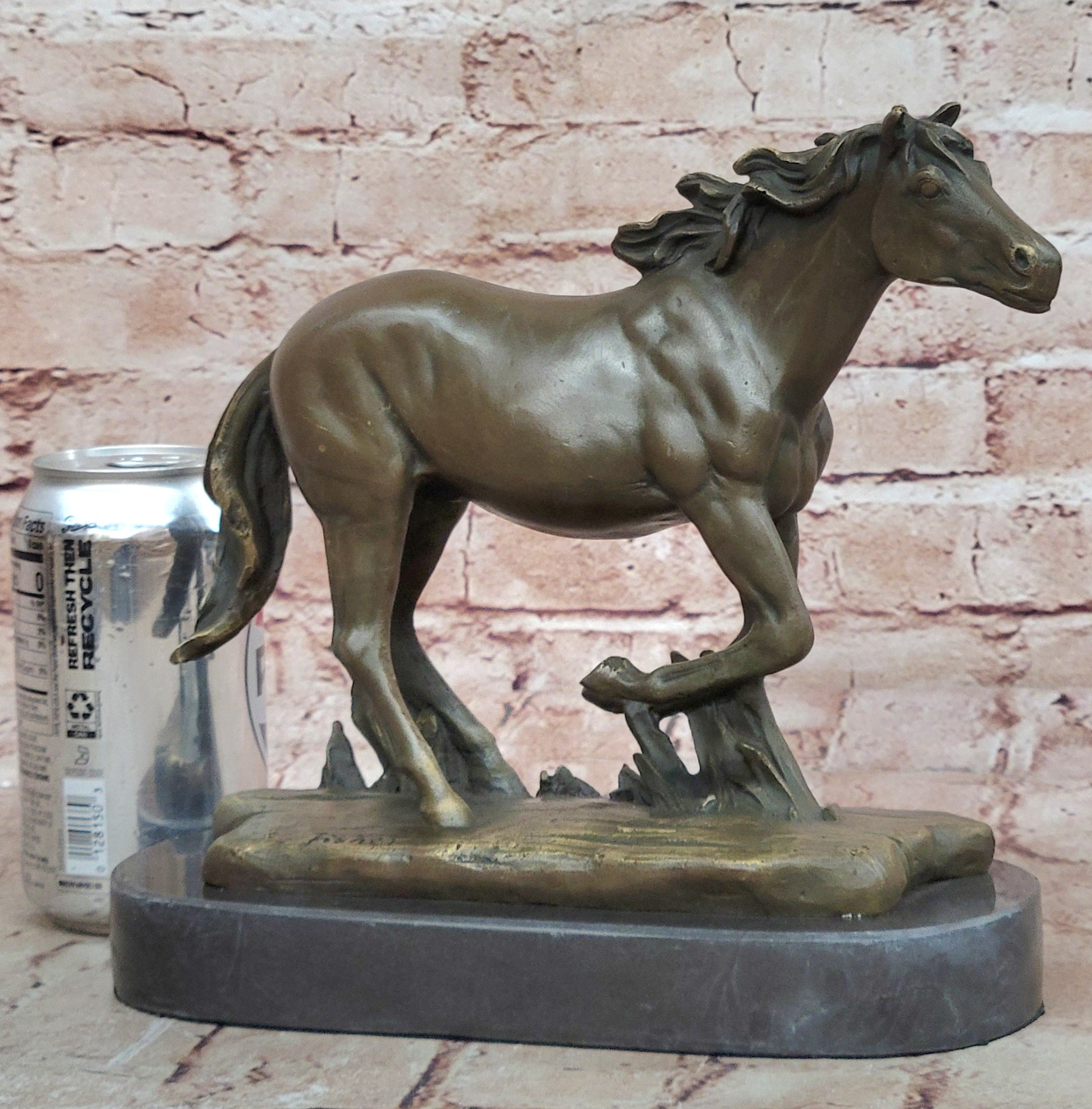 Arabian Horse Figurine: Solid Bronze Statue for Farmhouse or Cabin Decor