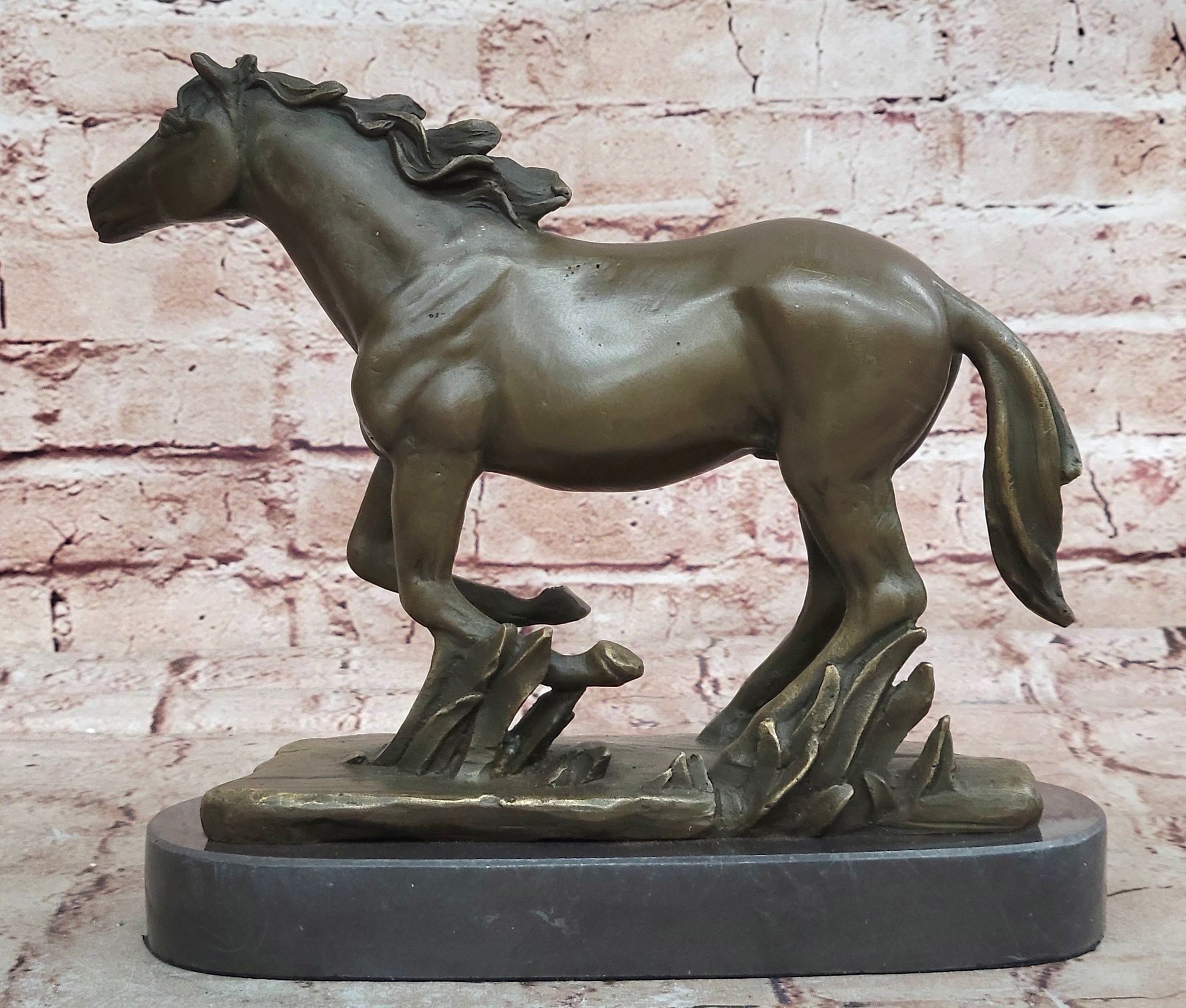 Arabian Horse Figurine: Solid Bronze Statue for Farmhouse or Cabin Decor