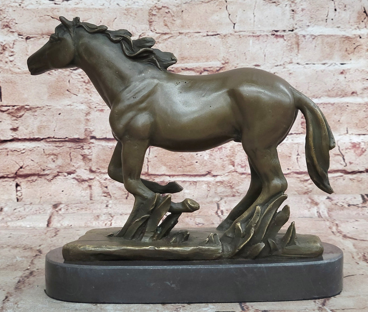 Arabian Horse Figurine: Solid Bronze Statue for Farmhouse or Cabin Decor