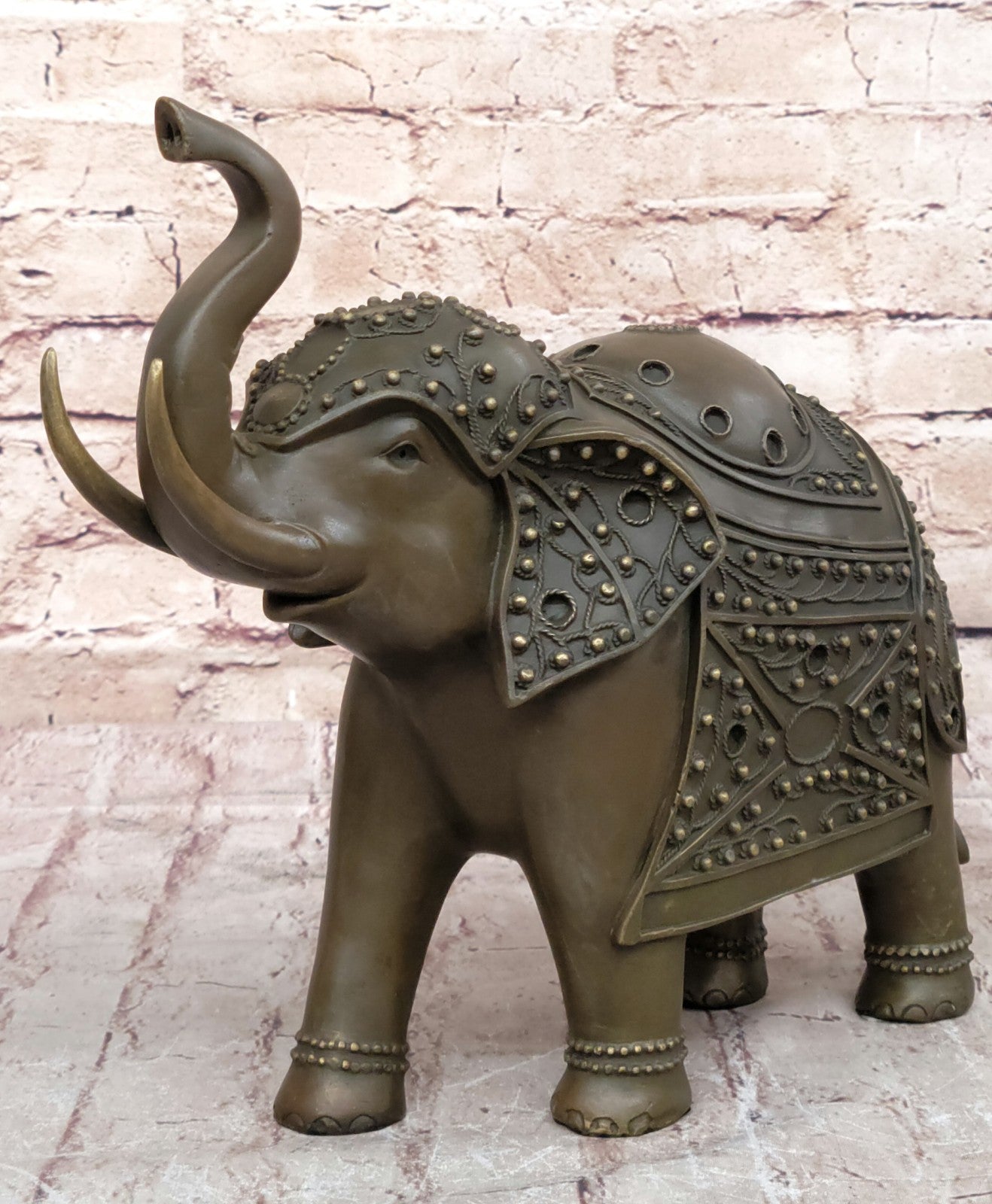Bronze Sculpture Hand Made Statue Animal Wildlife African Elephants Elephant