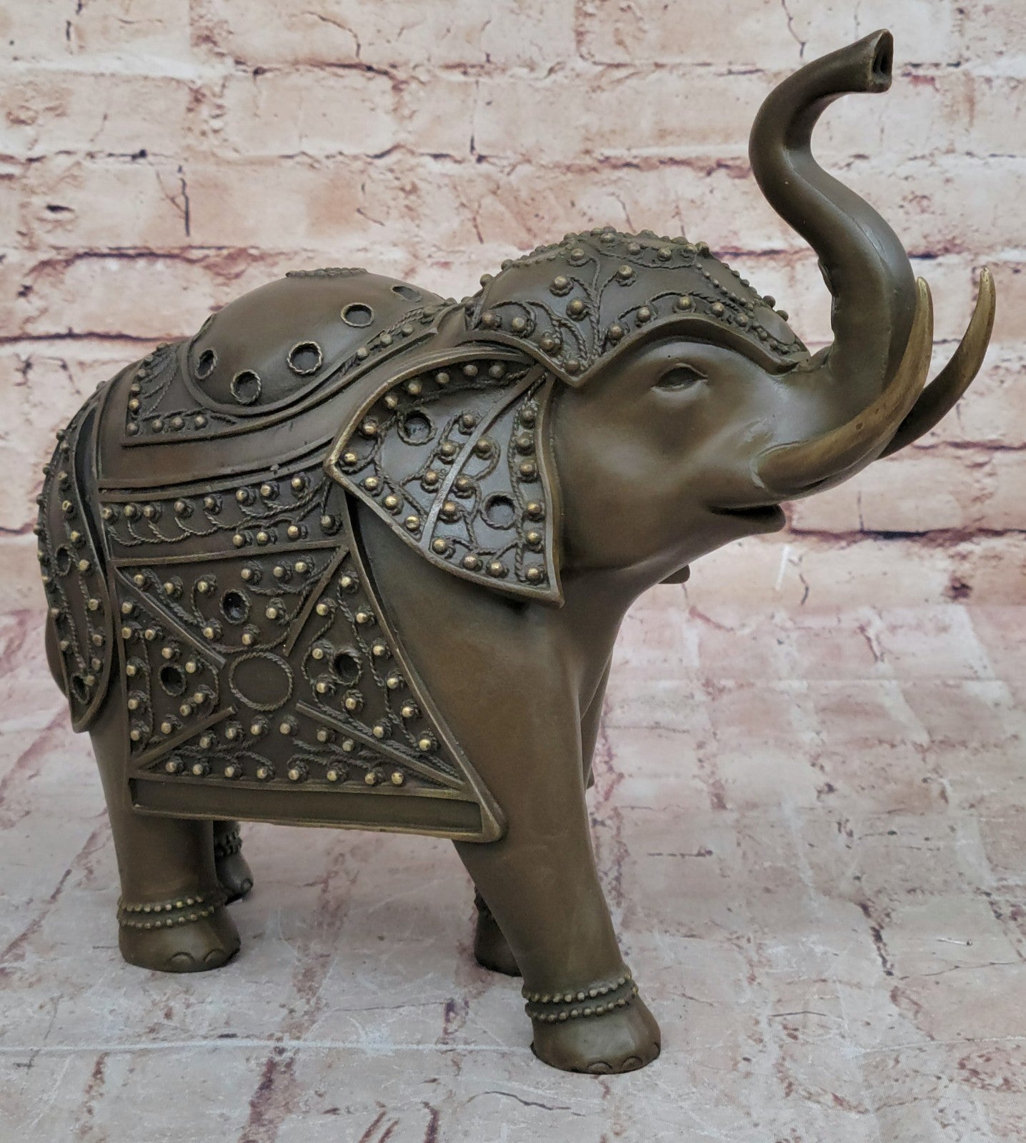 Bronze Sculpture Hand Made Statue Animal Wildlife African Elephants Elephant