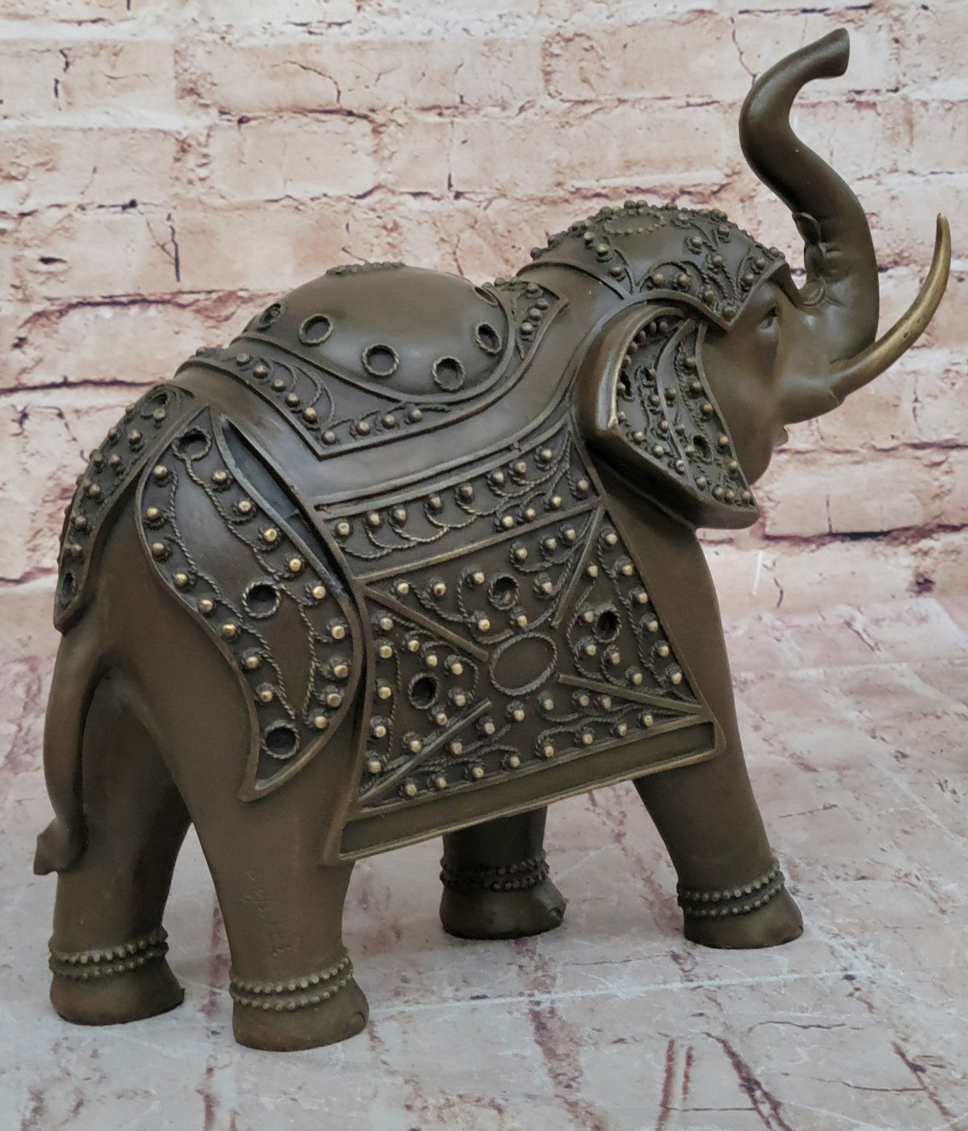Bronze Sculpture Hand Made Statue Animal Wildlife African Elephants Elephant