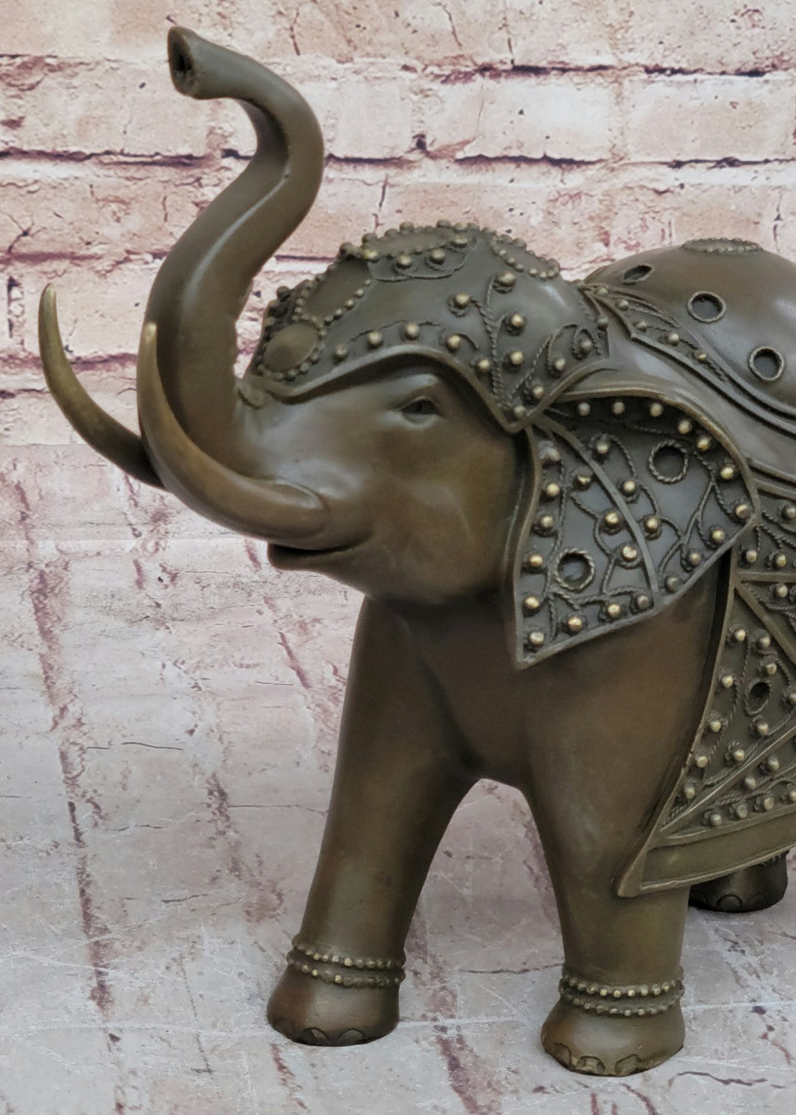 Bronze Sculpture Hand Made Statue Animal Wildlife African Elephants Elephant