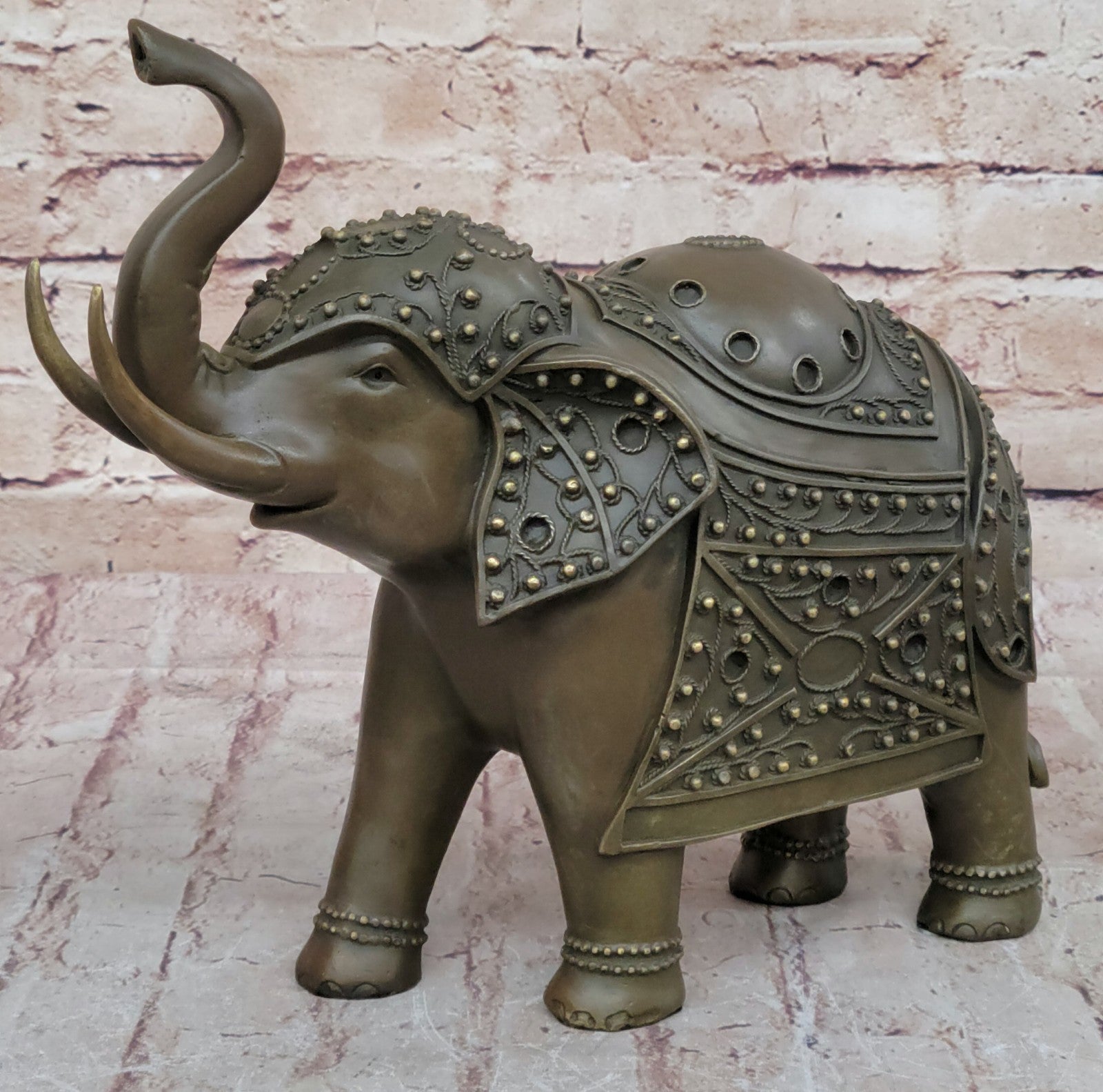 Bronze Sculpture Hand Made Statue Animal Wildlife African Elephants Elephant
