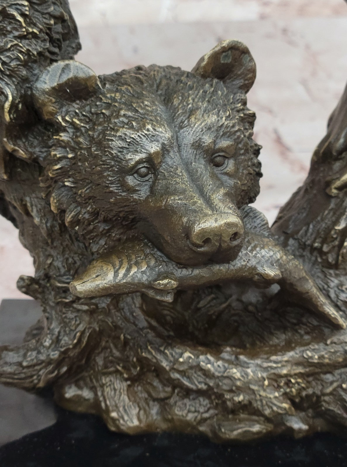 Nature`s Symphony: Bear, Eagle, and Buffalo Bronze Sculpture by Artist Milo