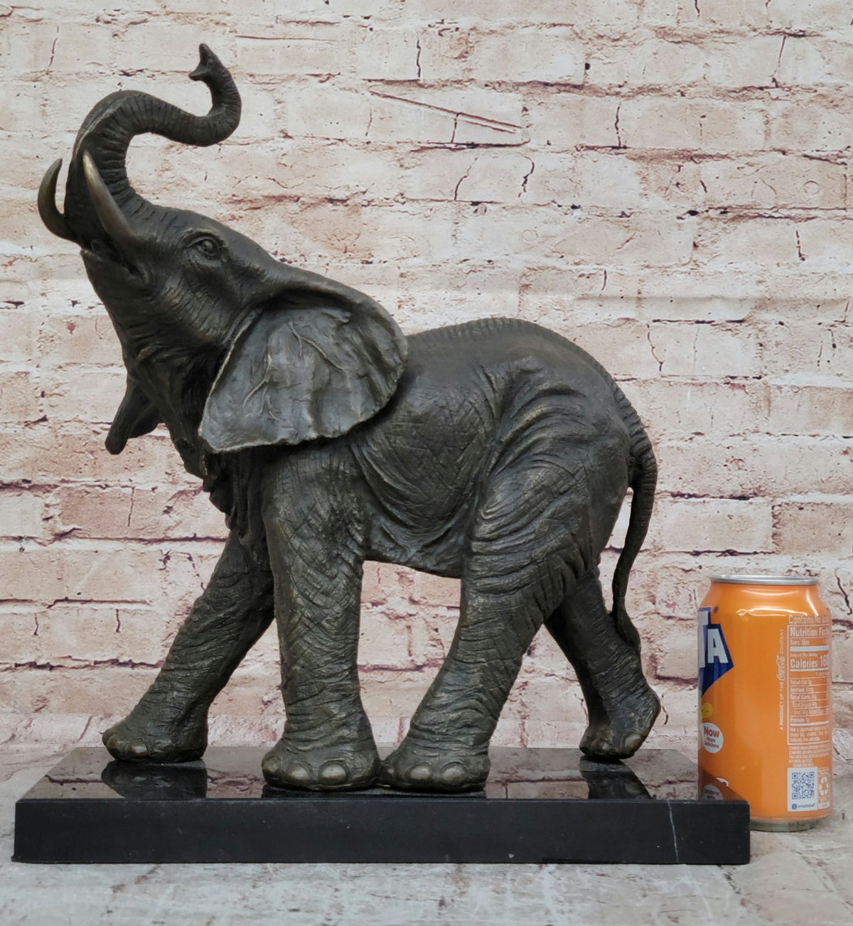 Cubism Inspired Elephant Sculpture: Barye Signed Bronze Statue for Home Decor
