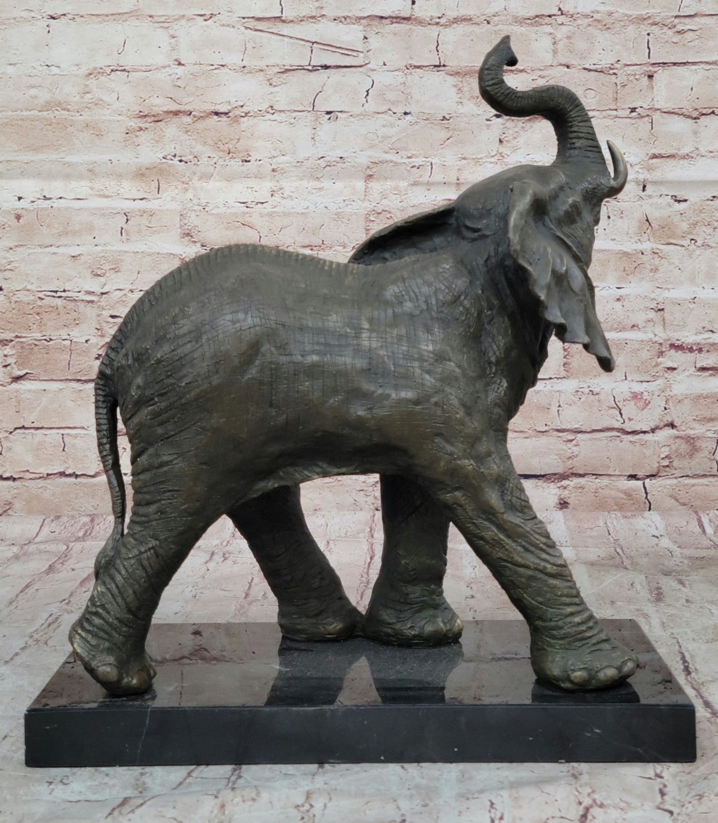 Cubism Inspired Elephant Sculpture: Barye Signed Bronze Statue for Home Decor
