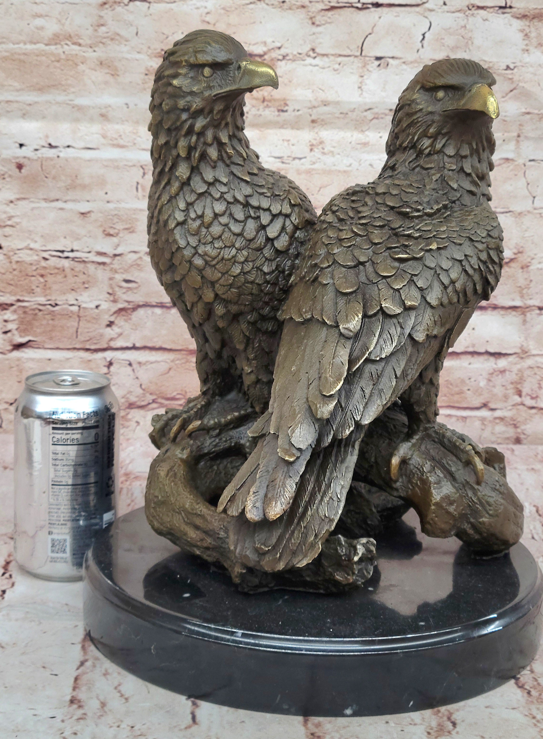 Handmade Milo Bronze Sculpture: Lifelike Eagles in Lost Wax Technique