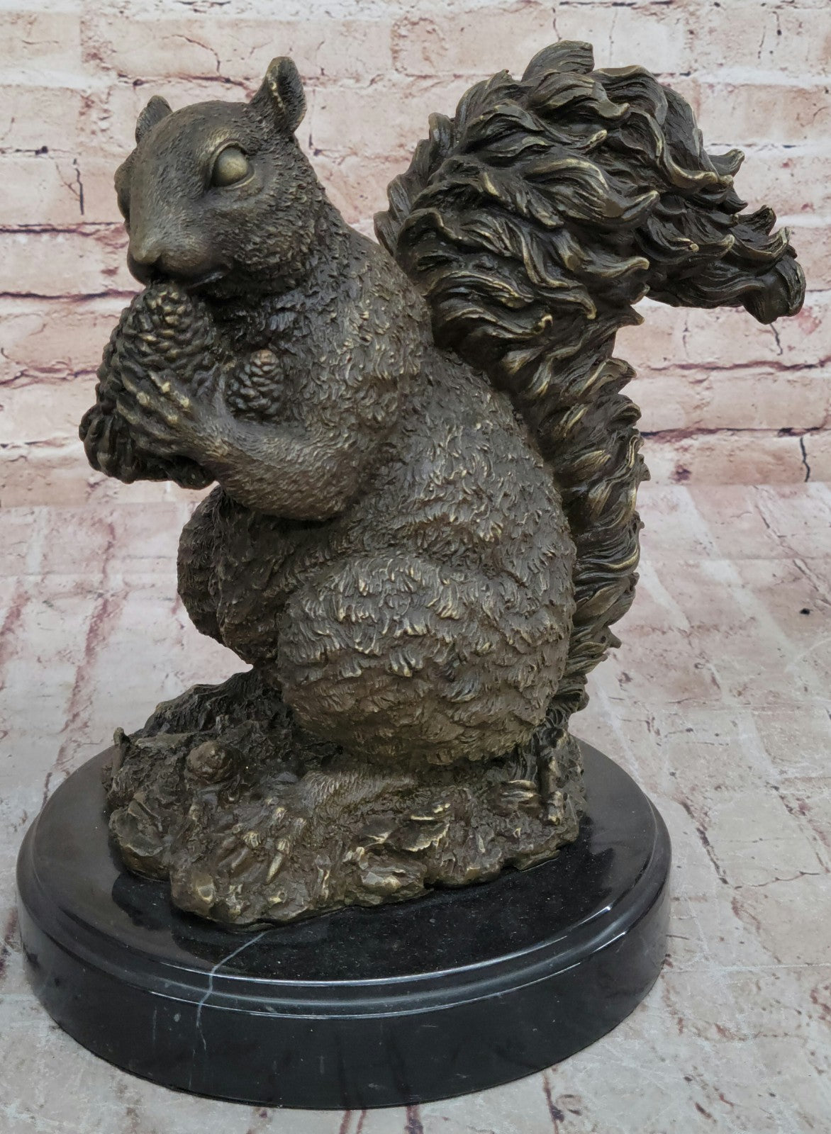 Handmade Bronze Squirrel Figurine | Sculpture Statue with Exquisite Detailing