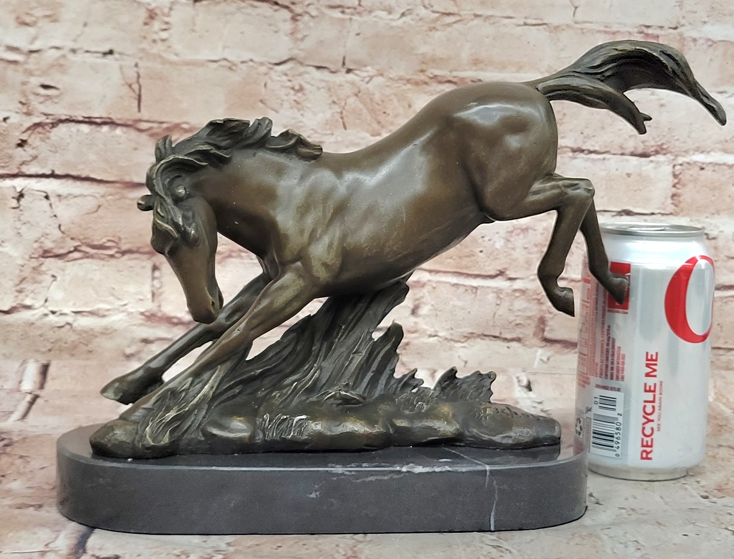 Signed Original Fisher Art: Graceful Wild Horse Bronze Sculpture Hand Made