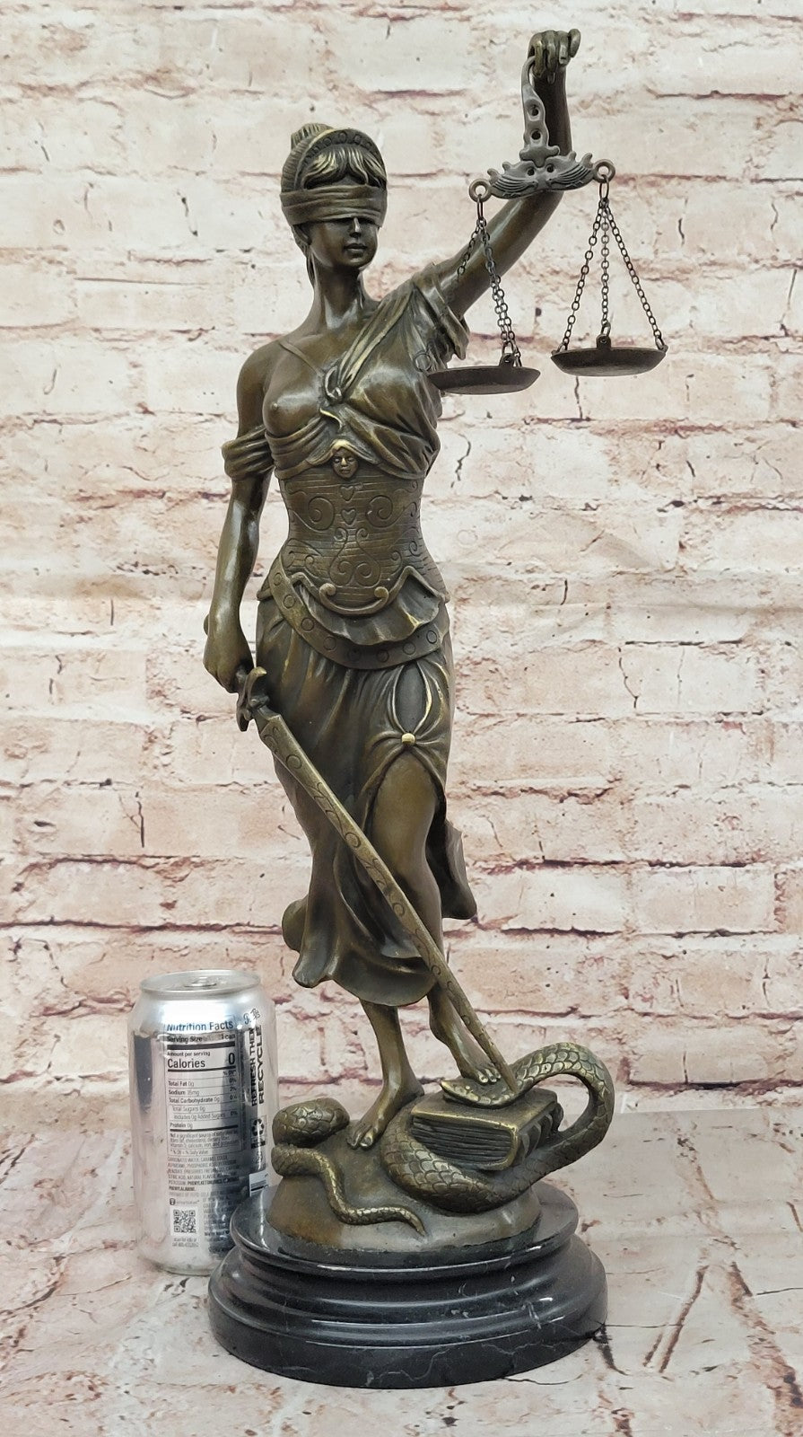 Nude Bronze Sculpture Blind Justice Justica Lawyer Judge Hot Cast Marble Figurine