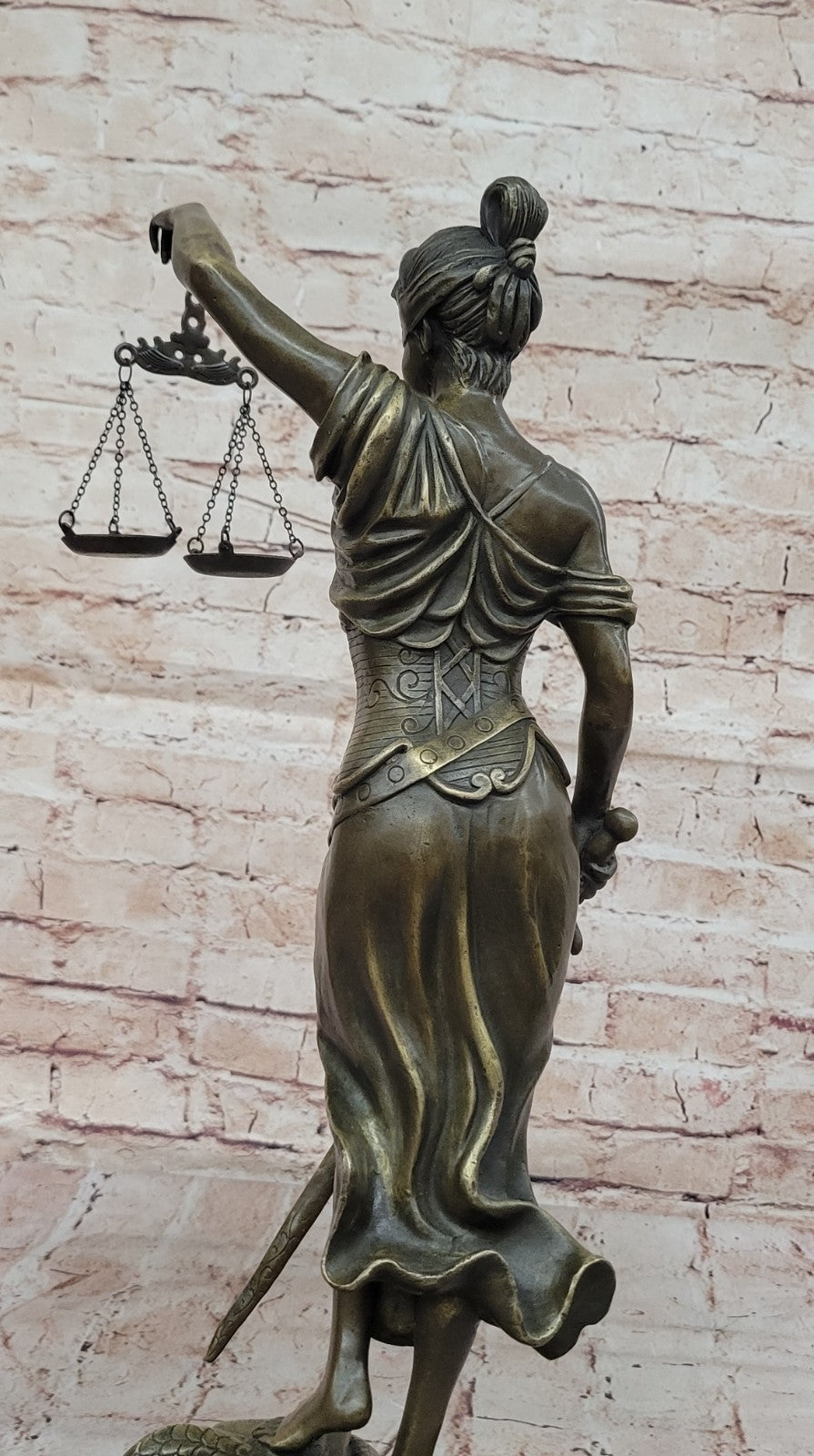 Nude Bronze Sculpture Blind Justice Justica Lawyer Judge Hot Cast Marble Figurine