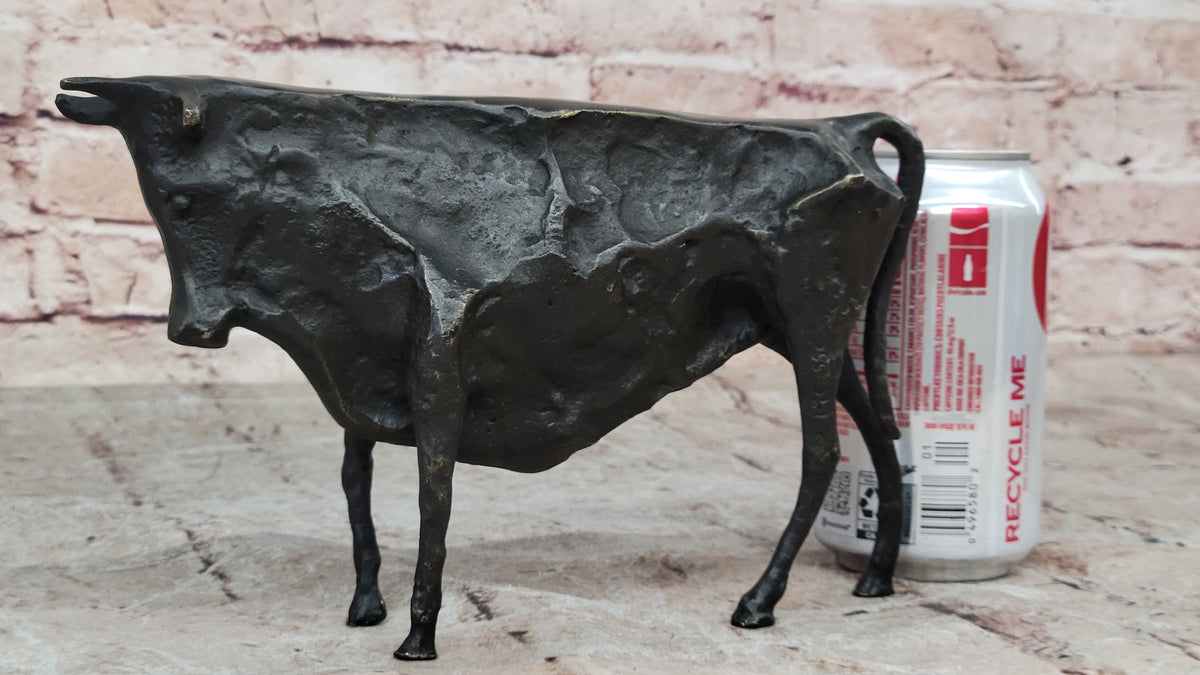 ABSTRACT HOTCAST BRONZE (CUBIST - PICASSO STYLE) BULL STATUE ( SIGNED ) FIGURINE