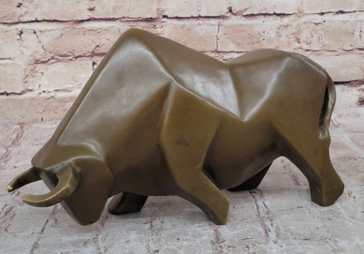 Hot Cast Detailed Surrealist Botero Bull Hand Made by Lost Wax Method Bronze Statue