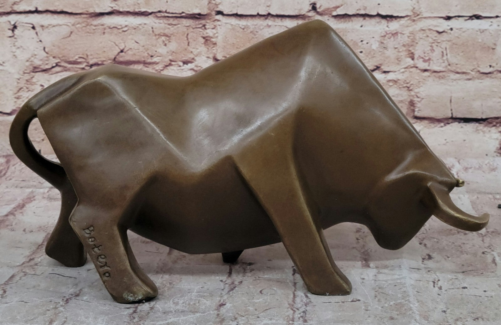 Hot Cast Detailed Surrealist Botero Bull Hand Made by Lost Wax Method Bronze Statue