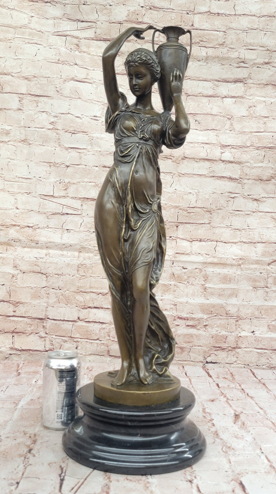Handcrafted Museum Quality Classic Victorian Girl Artwork Bronze Sculpture Stat
