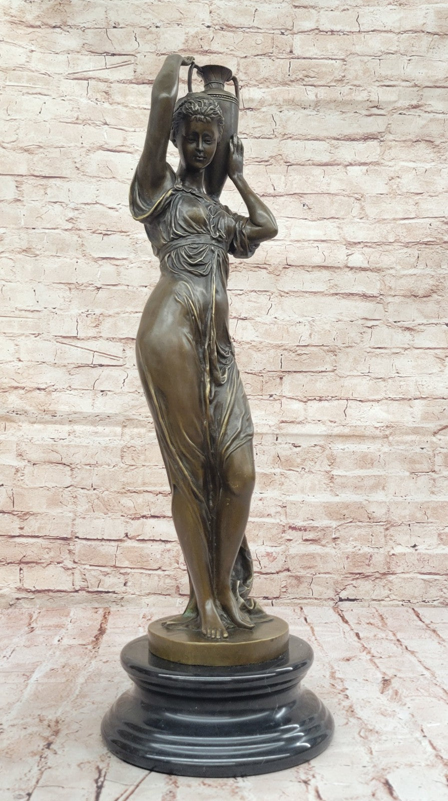 Handcrafted Museum Quality Classic Victorian Girl Artwork Bronze Sculpture Stat