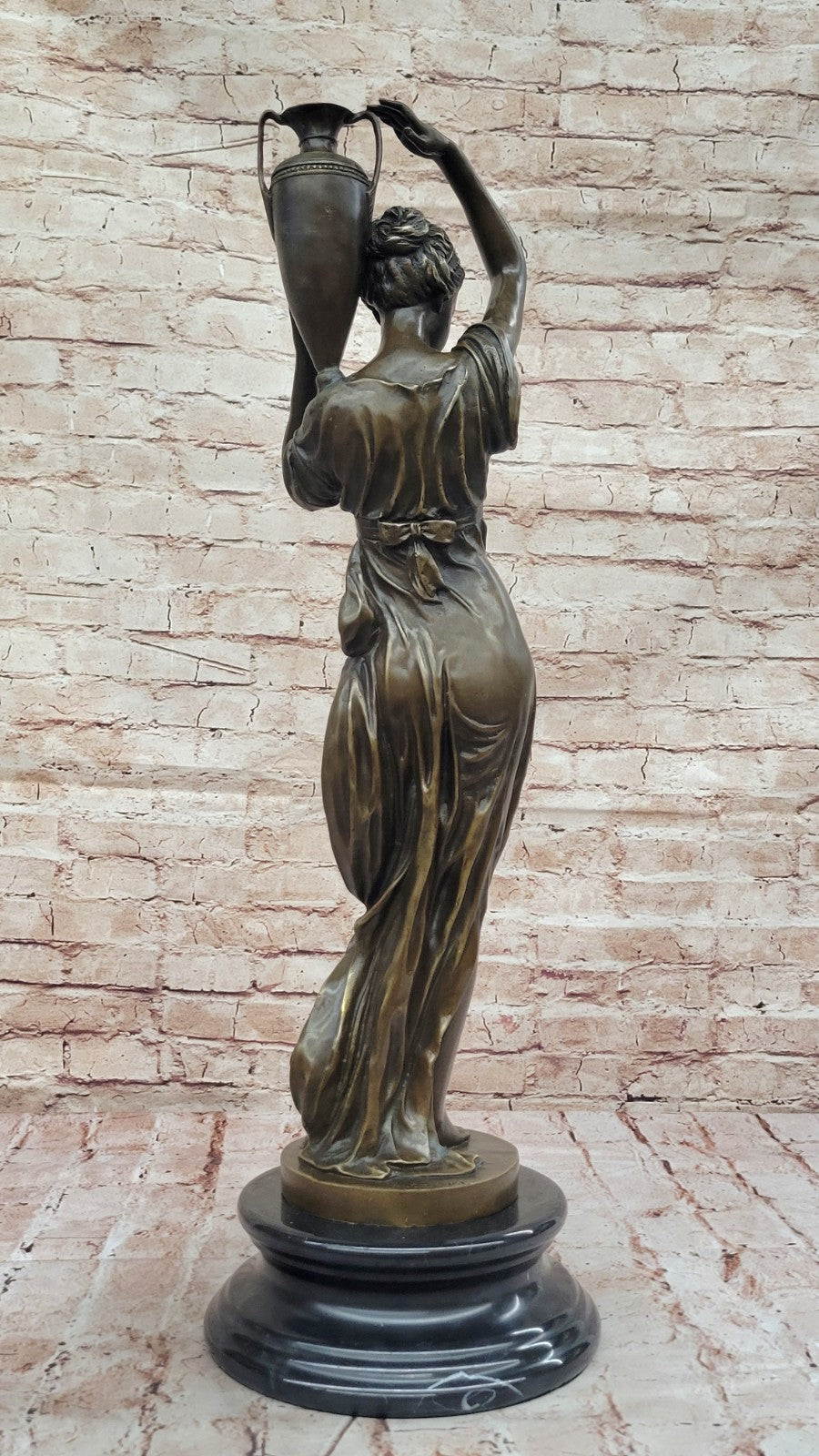 Handcrafted Museum Quality Classic Victorian Girl Artwork Bronze Sculpture Stat