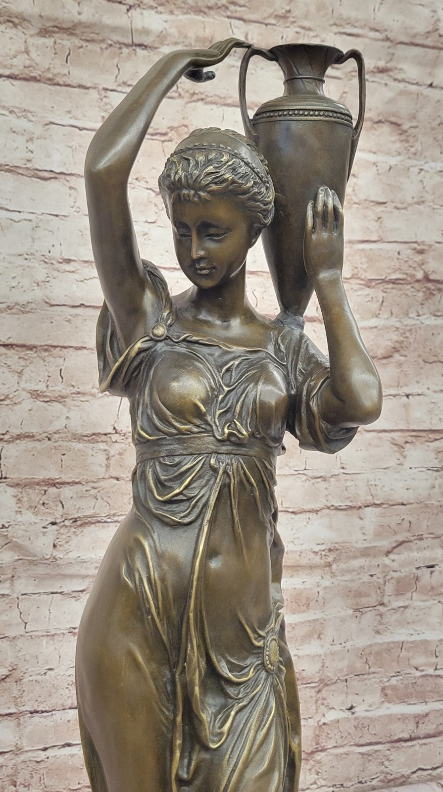 Handcrafted Museum Quality Classic Victorian Girl Artwork Bronze Sculpture Stat