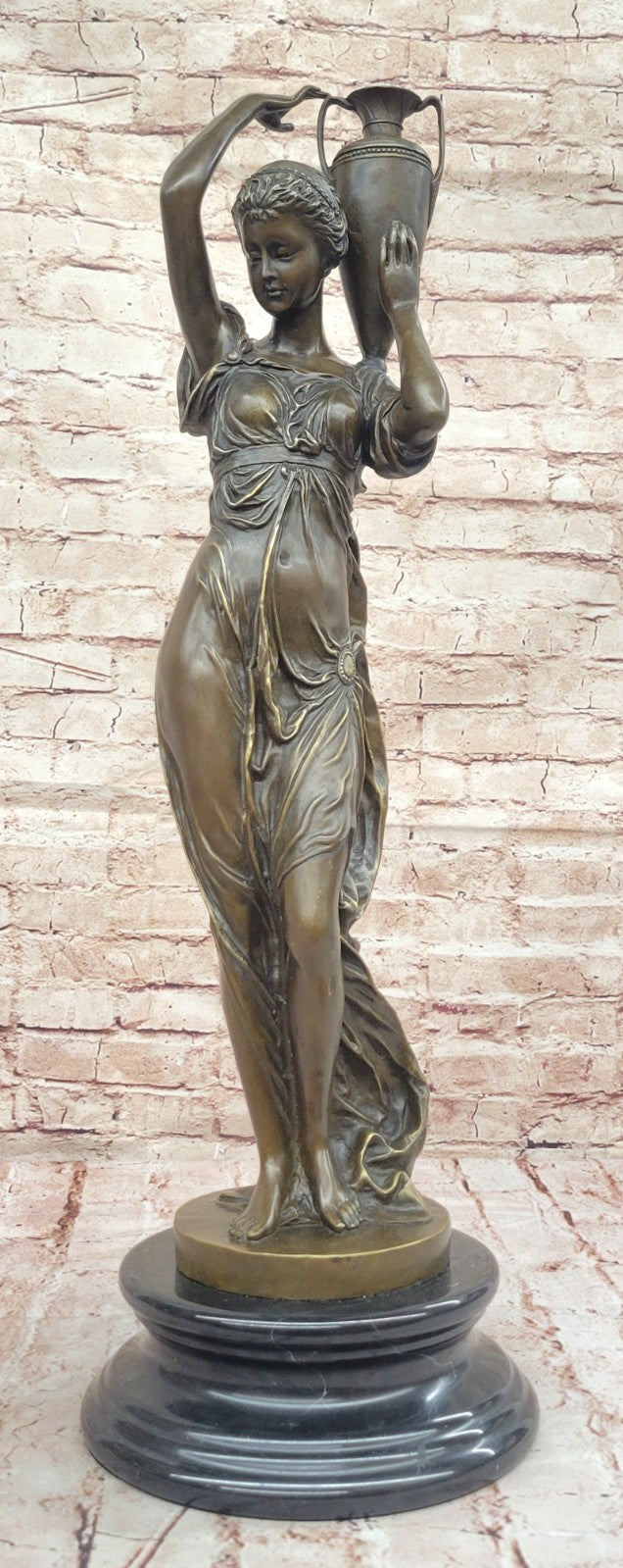 Handcrafted Museum Quality Classic Victorian Girl Artwork Bronze Sculpture Stat