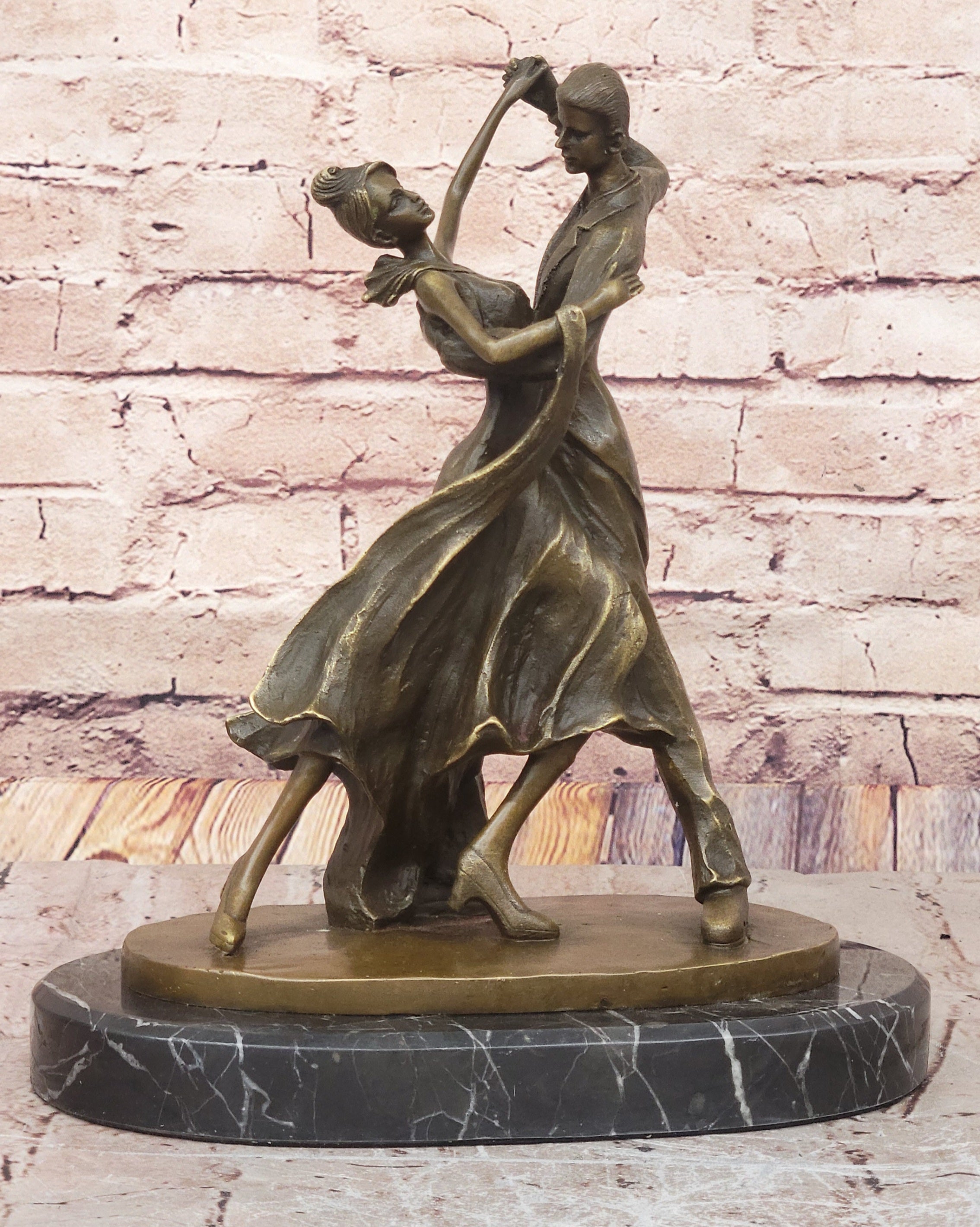 Argentine Tango Couple Dancers Dancing Large Sculpture Hot Cast Bronze Gift