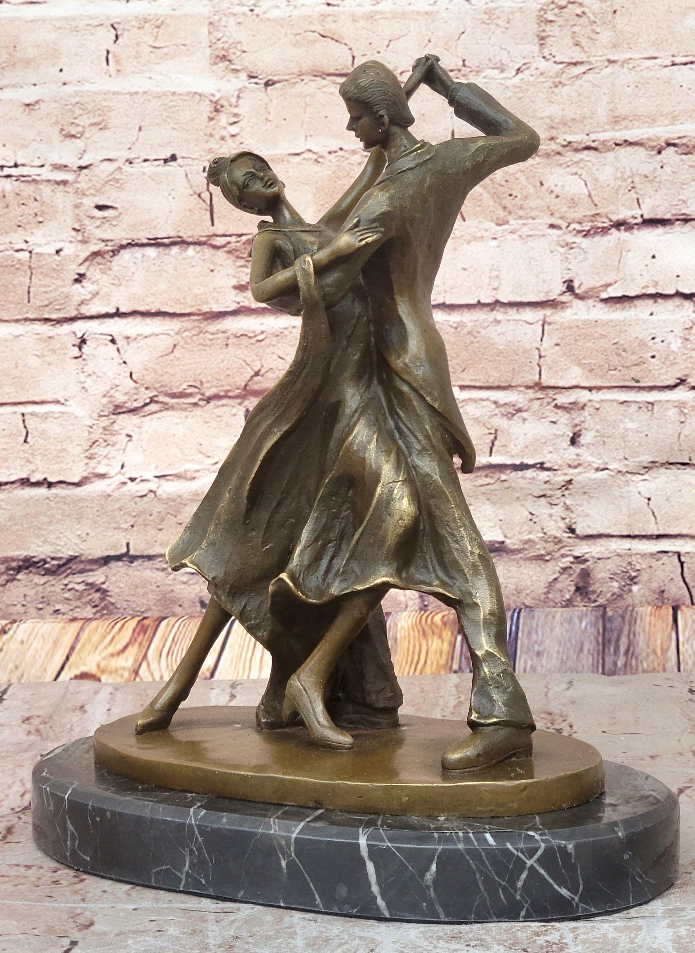 Argentine Tango Couple Dancers Dancing Large Sculpture Hot Cast Bronze Gift