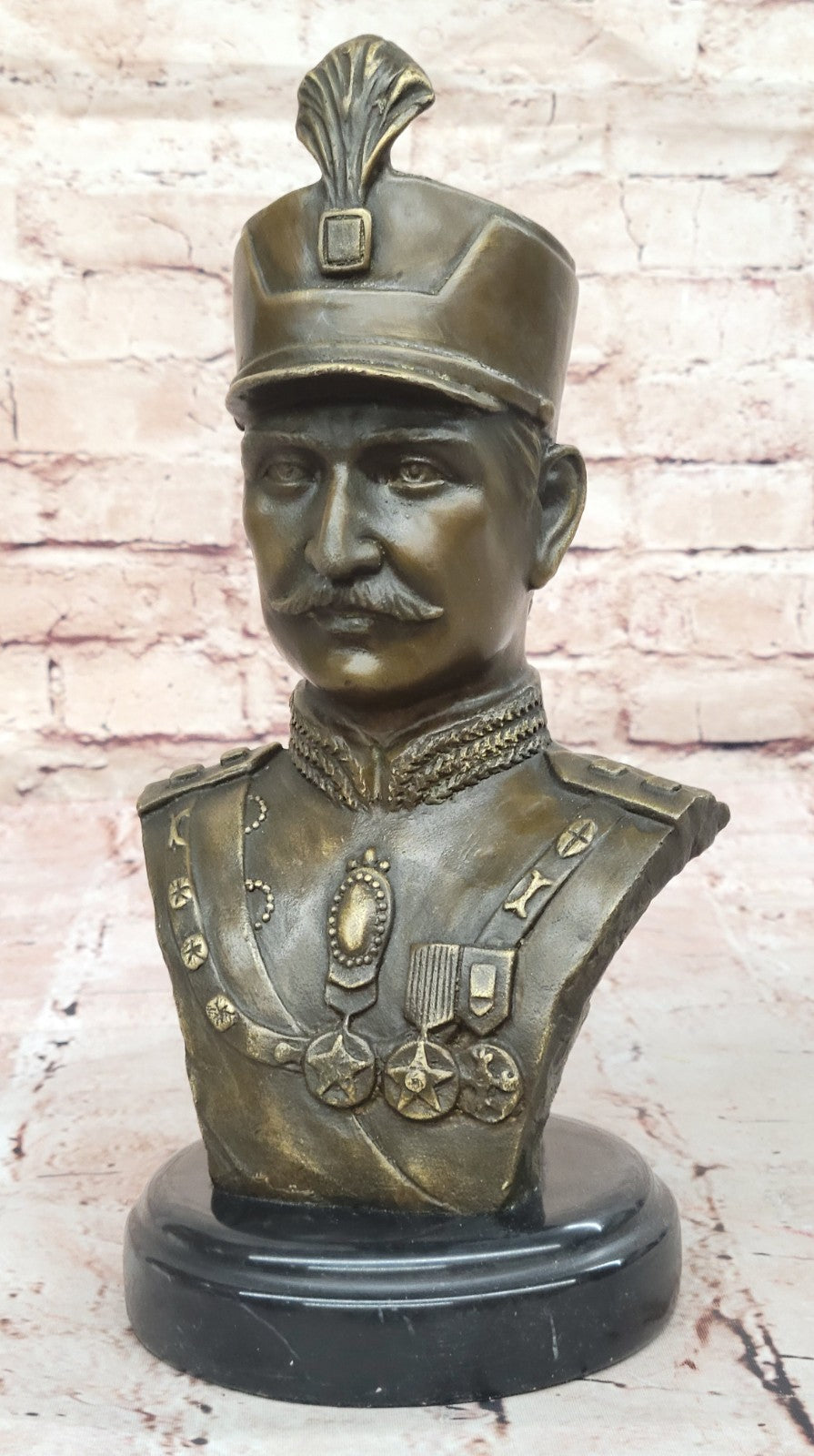 Bronze Sculpture Original Signed Artwork by Fisher Persia Iran Reza Shah Pahlavi