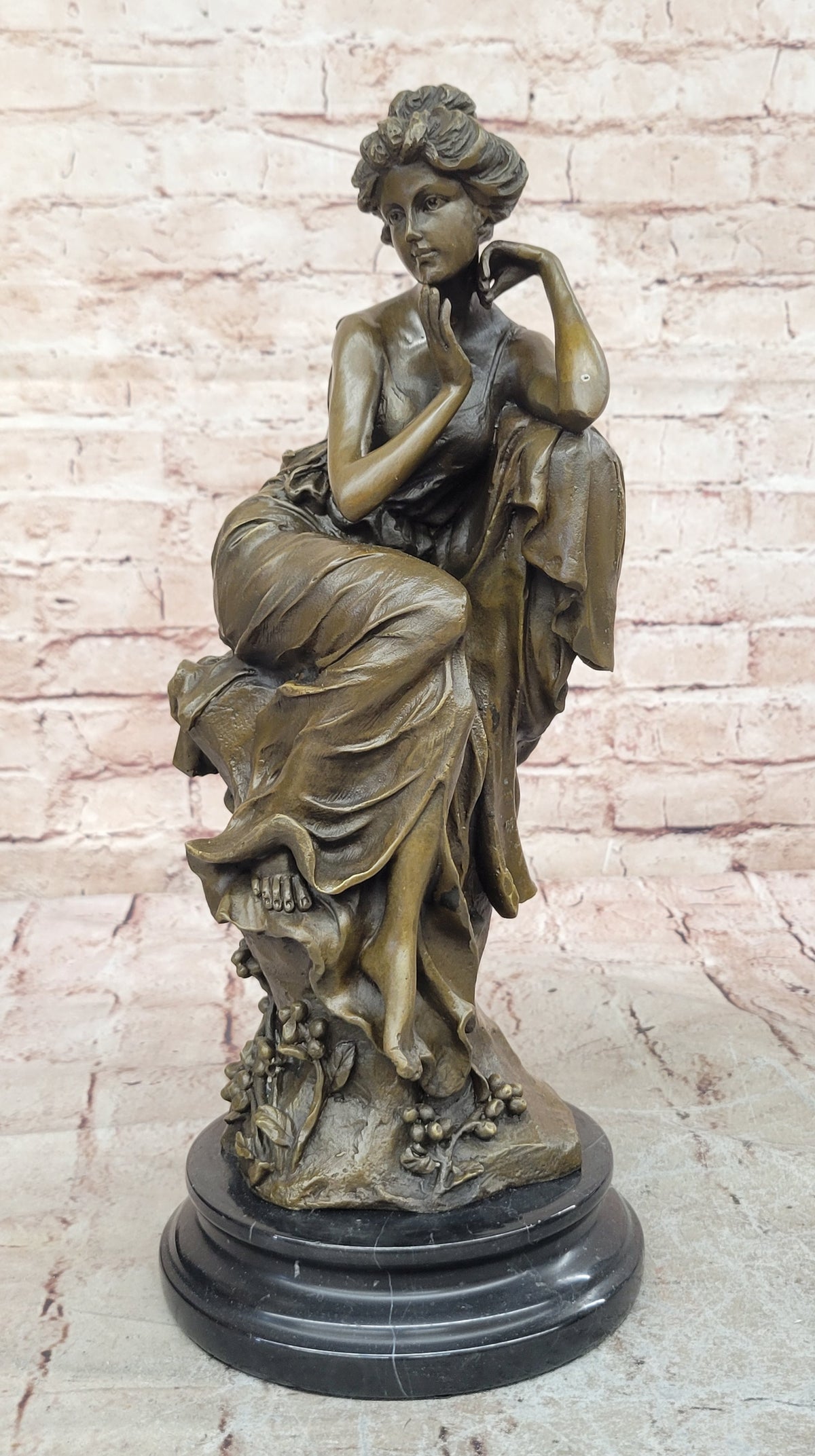 Bronze Sculpture Signed Original Hot Cast Nude Girl By Cesaro Statue Decorative