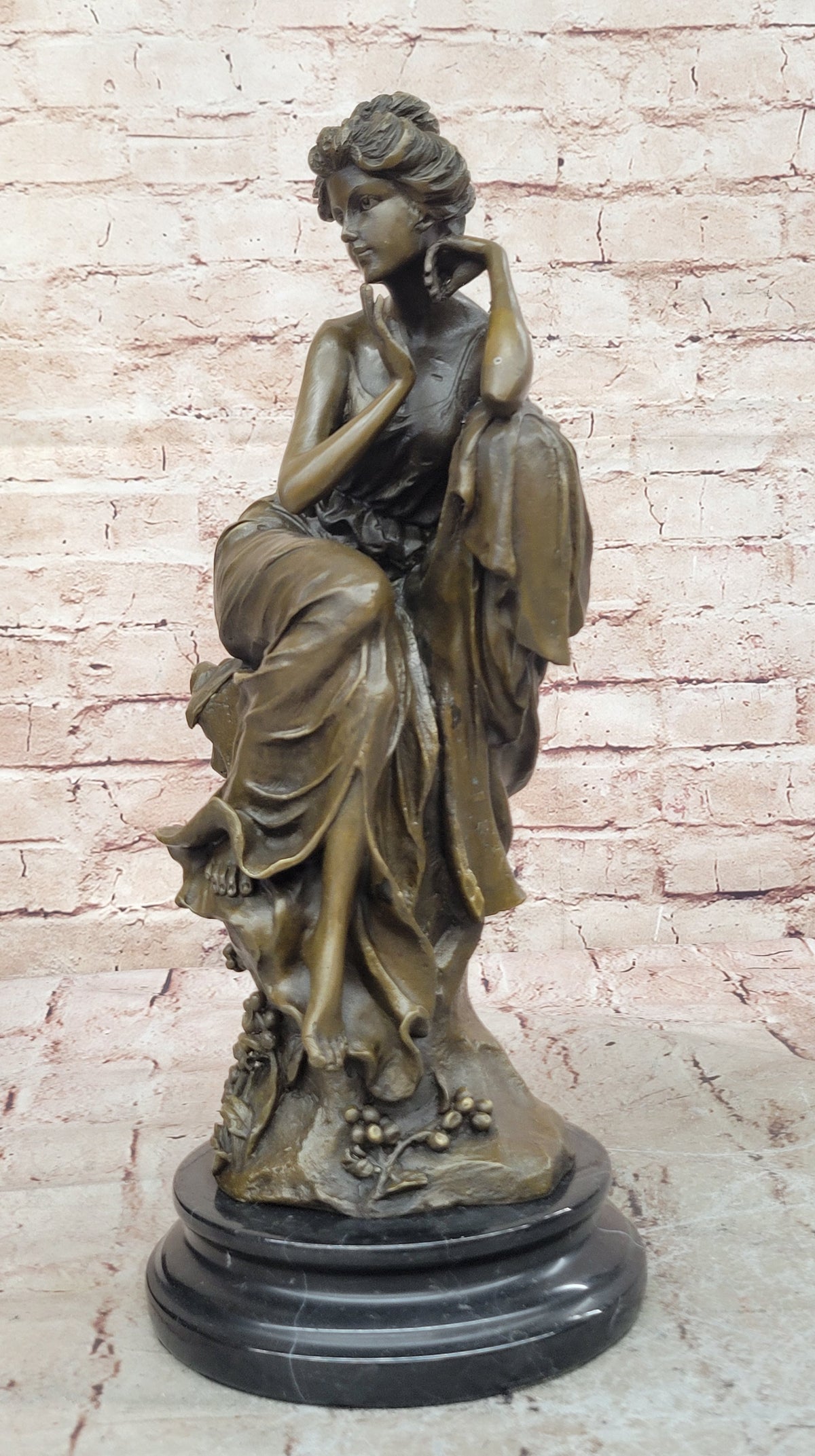 Bronze Sculpture Signed Original Hot Cast Nude Girl By Cesaro Statue Decorative