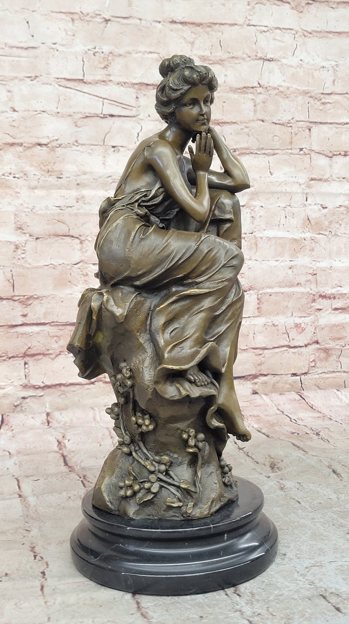 Bronze Sculpture Signed Original Hot Cast Nude Girl By Cesaro Statue Decorative