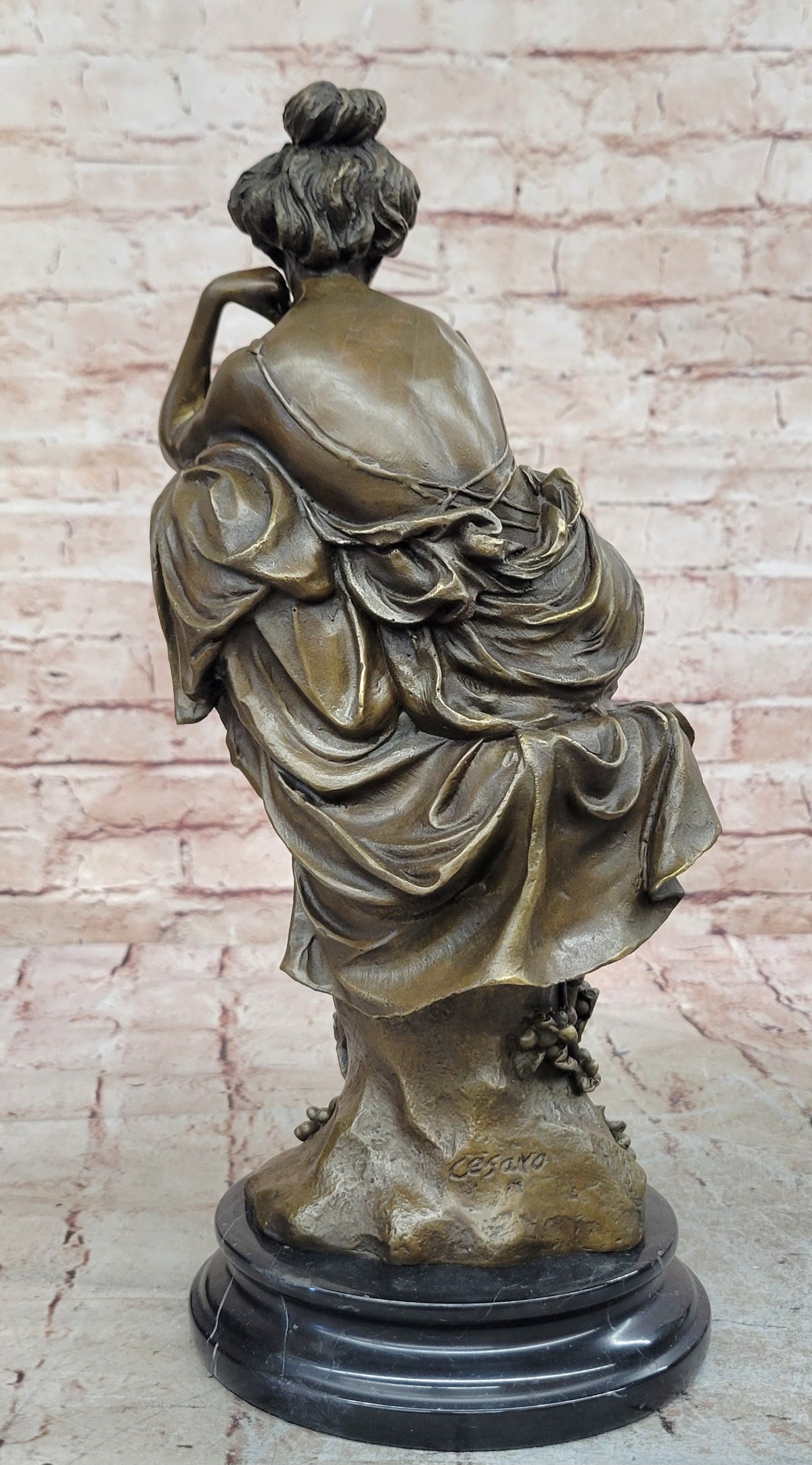 Bronze Sculpture Signed Original Hot Cast Nude Girl By Cesaro Statue Decorative
