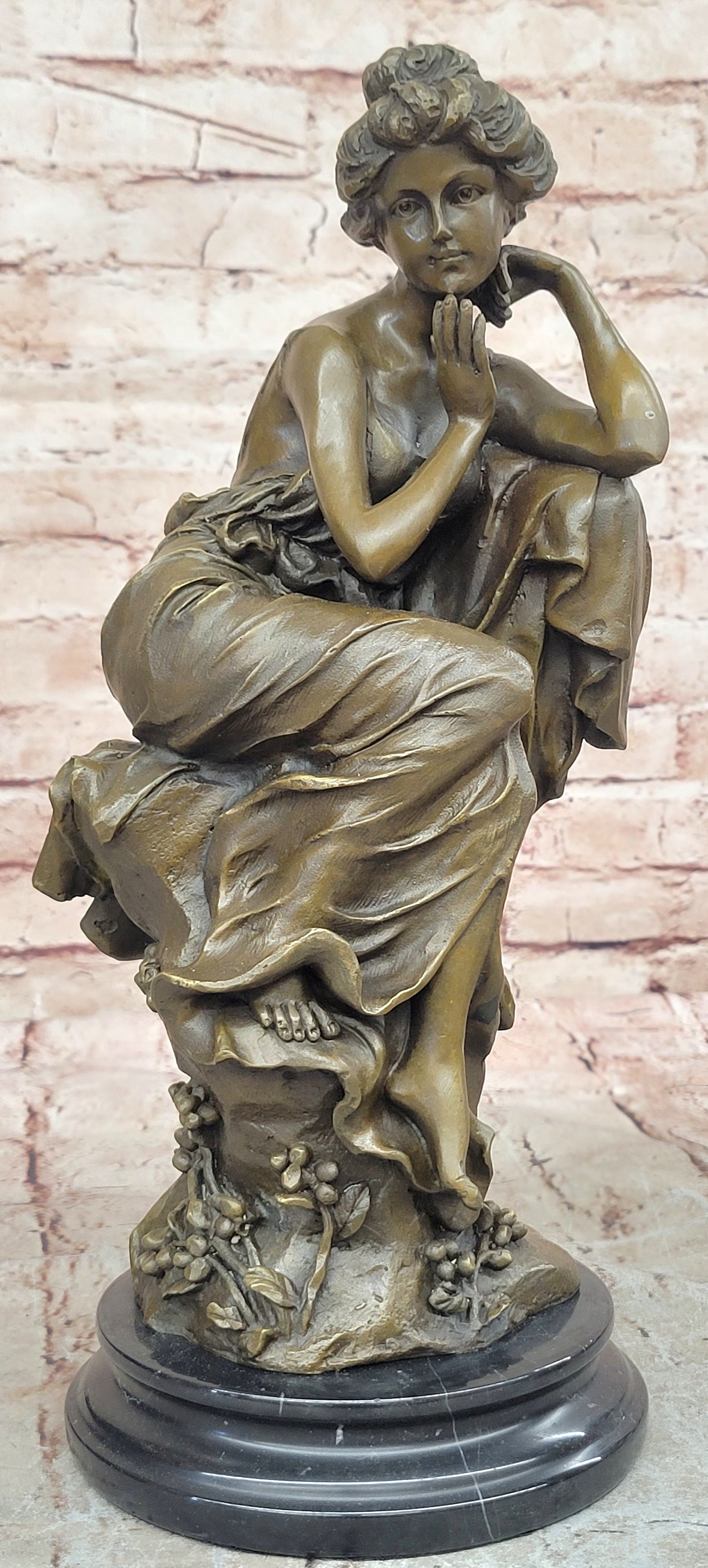 Bronze Sculpture Signed Original Hot Cast Nude Girl By Cesaro Statue Decorative