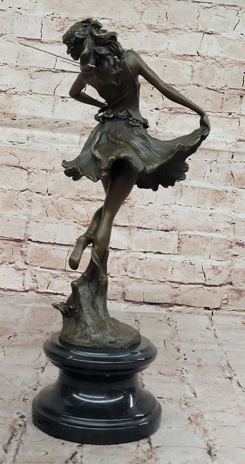 Original Lost Wax Bronze Sculpture Nude Female Sexy Girl Statue Figure Deco