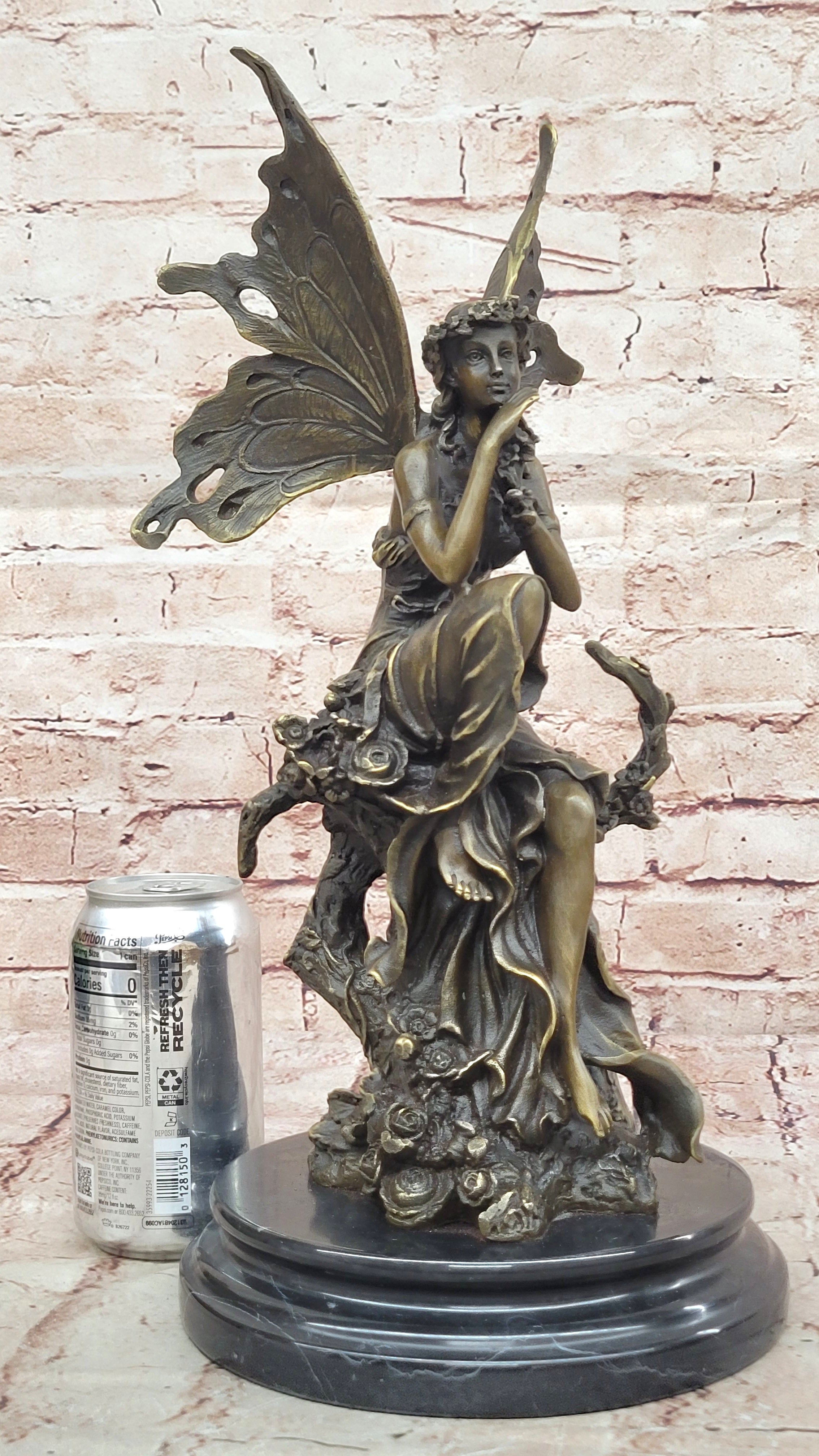 Art Deco Hot Cast fairy Museum Quality Bronze Sculpture Statue Figurine Decor