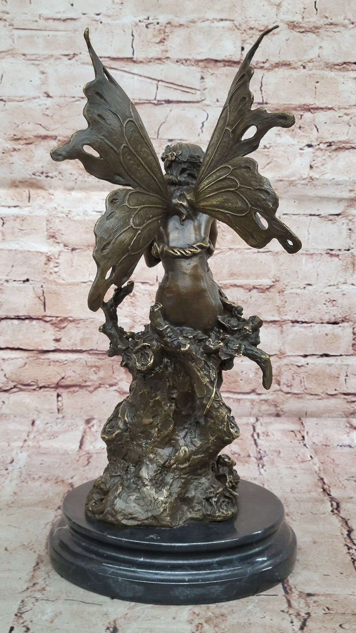 Art Deco Hot Cast fairy Museum Quality Bronze Sculpture Statue Figurine Decor