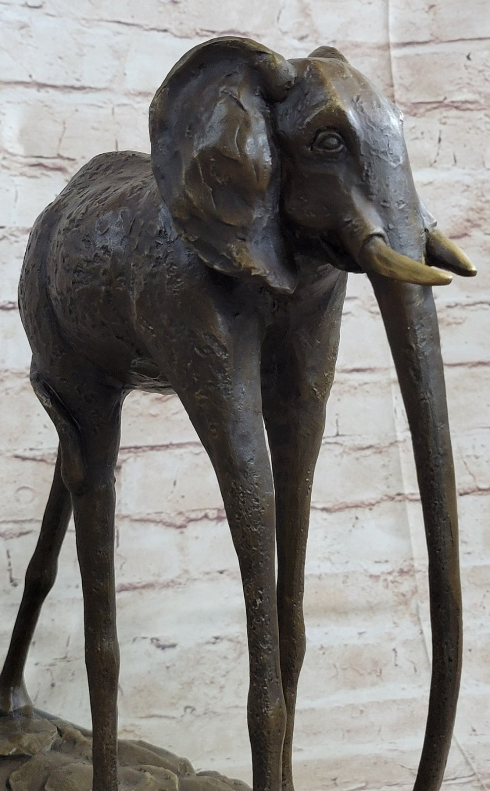Art Deco Hot Cast By Lost wax Method Space Elephant Animal Rare Bronze Sculpture