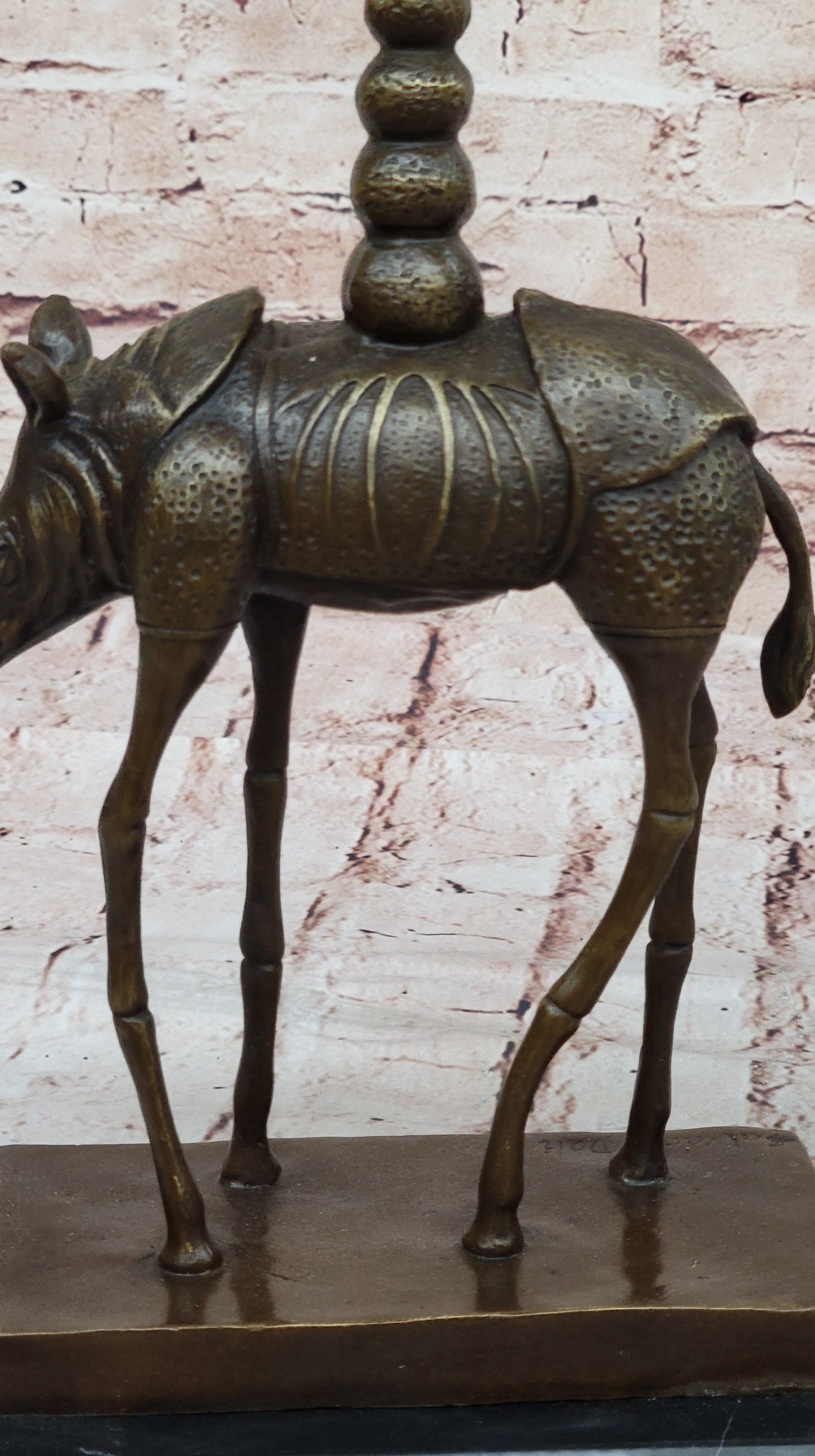 Hot Cast Real Bronze Space Rhino Sculpture Art Deco Marble Base Figurine figure